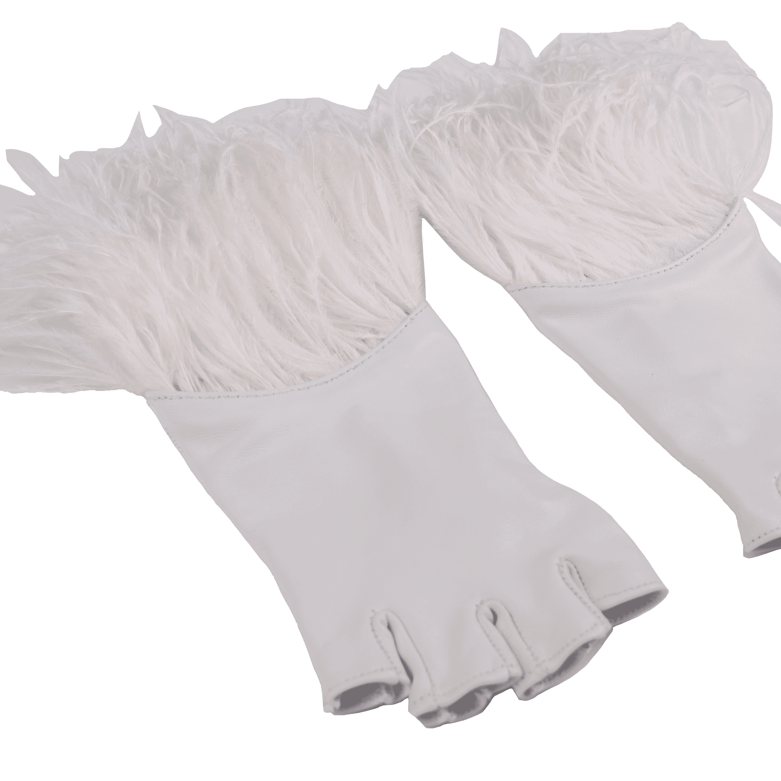 Elif Domanic - Berura Handschuhe mit Straußenfedern Größe S