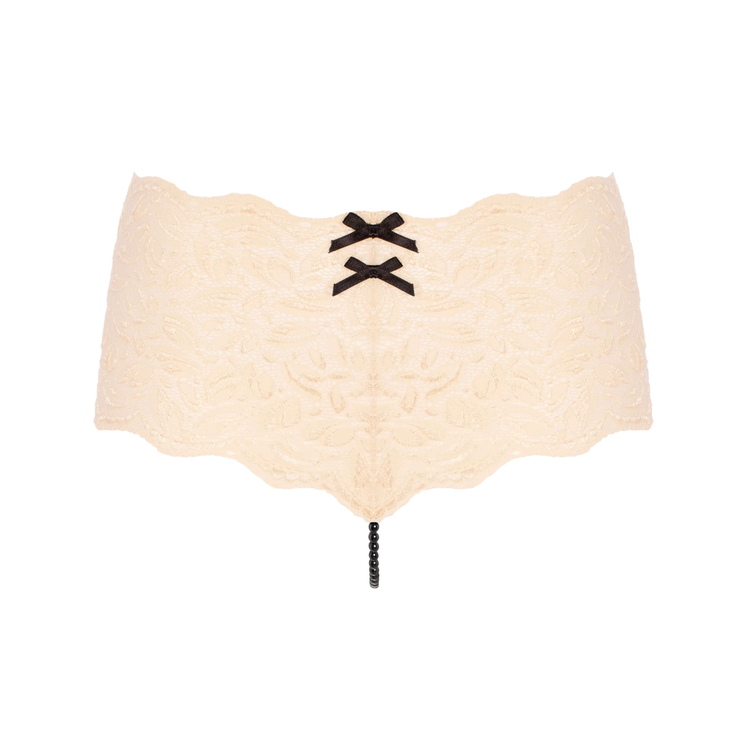Bracli - Nude Paris Panty Elfenbein - Luxus Perlenstring Dessous Größe M