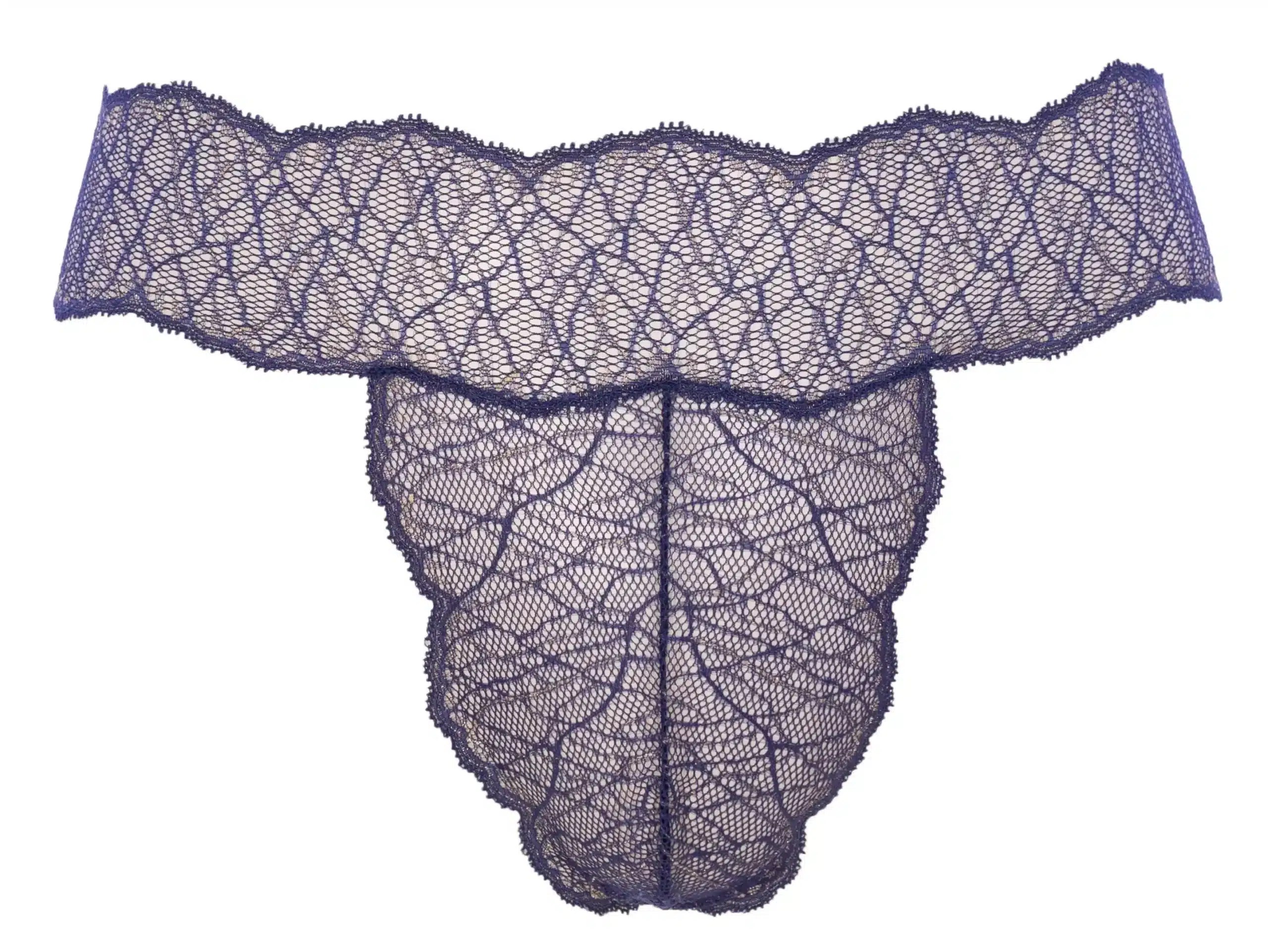Bracli - Sydney Perlen-Tanga Blau - Luxus-Dessous für Männer mit Perlen Größe Plus