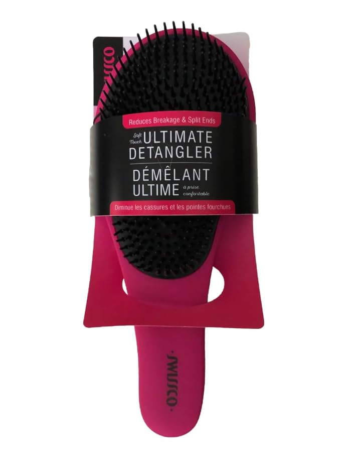 Swissco Soft Touch Detangling Hair Brush for Natural, Curly, Wet or Dry Hair (Dark Deep Pink) Swissco Soft Touch Detangling Hair Brush for Natural, Curly, Wet or Dry Hair (Dark Deep Pink)