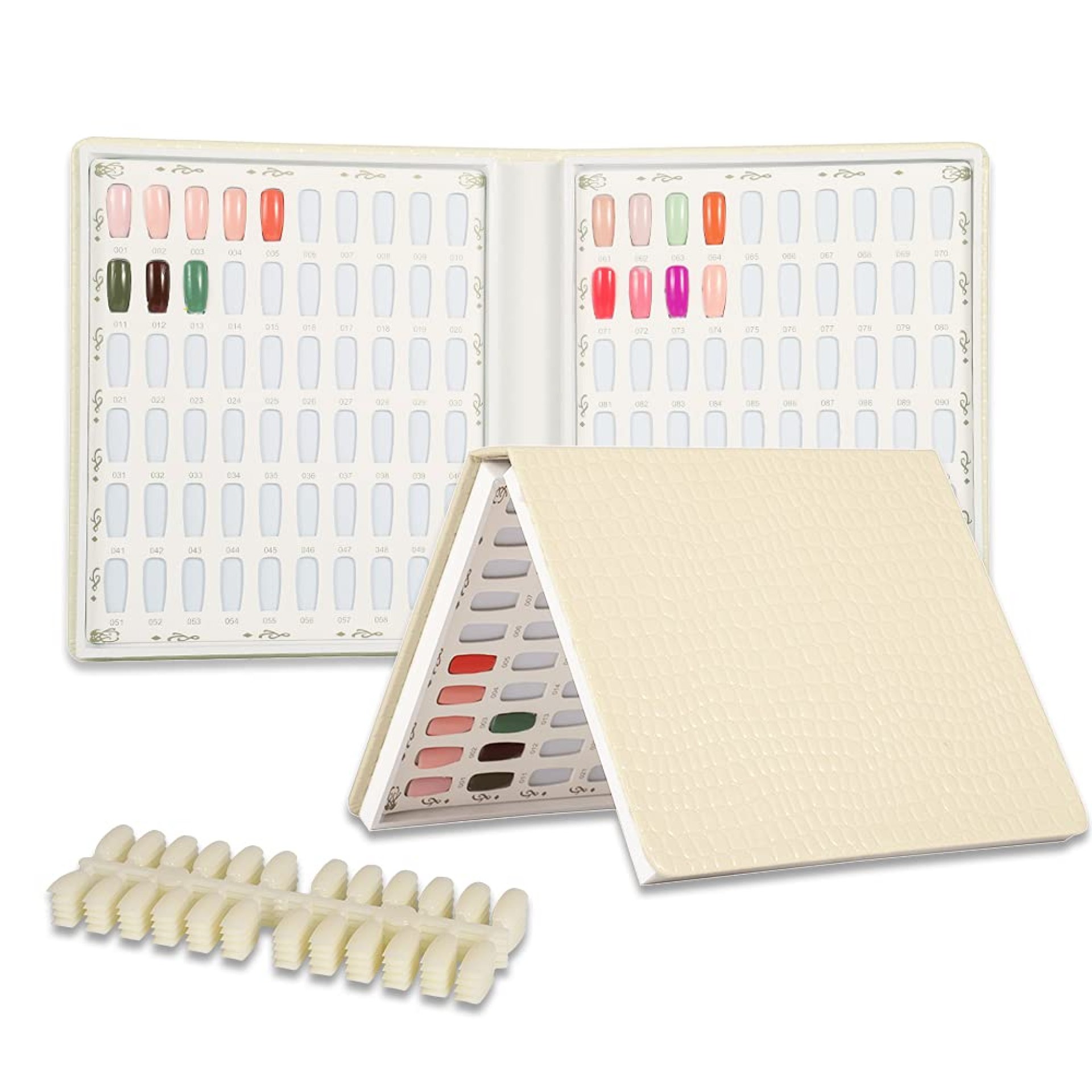 NMKL38 120 Nail Color Chart Display Book for Nail Polish UV Gel Color Cards Nail Salon Tool with False Nail Tips (White) NMKL38 120 Nail Color Chart Display Book for Nail Polish UV Gel Color Cards Nail Salon Tool with False Nail Tips (White)