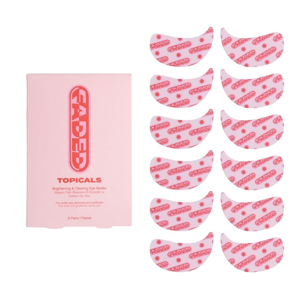 Topicals Faded Brightening Under Eye Masks | Patches to Depuff, Hydrate, Brighten and Cool | Reduce Dark Circles and Fine Lines | Contains Kojic Acid, Caffeine and Niacinamide (Set of 6) Topicals Faded Brightening Under Eye Masks | Patches to Depuff, Hydrate, Brighten and Cool | Reduce Dark Circles and Fine Lines | Contains Kojic Acid, Caffeine and Niacinamide (Set of 6)