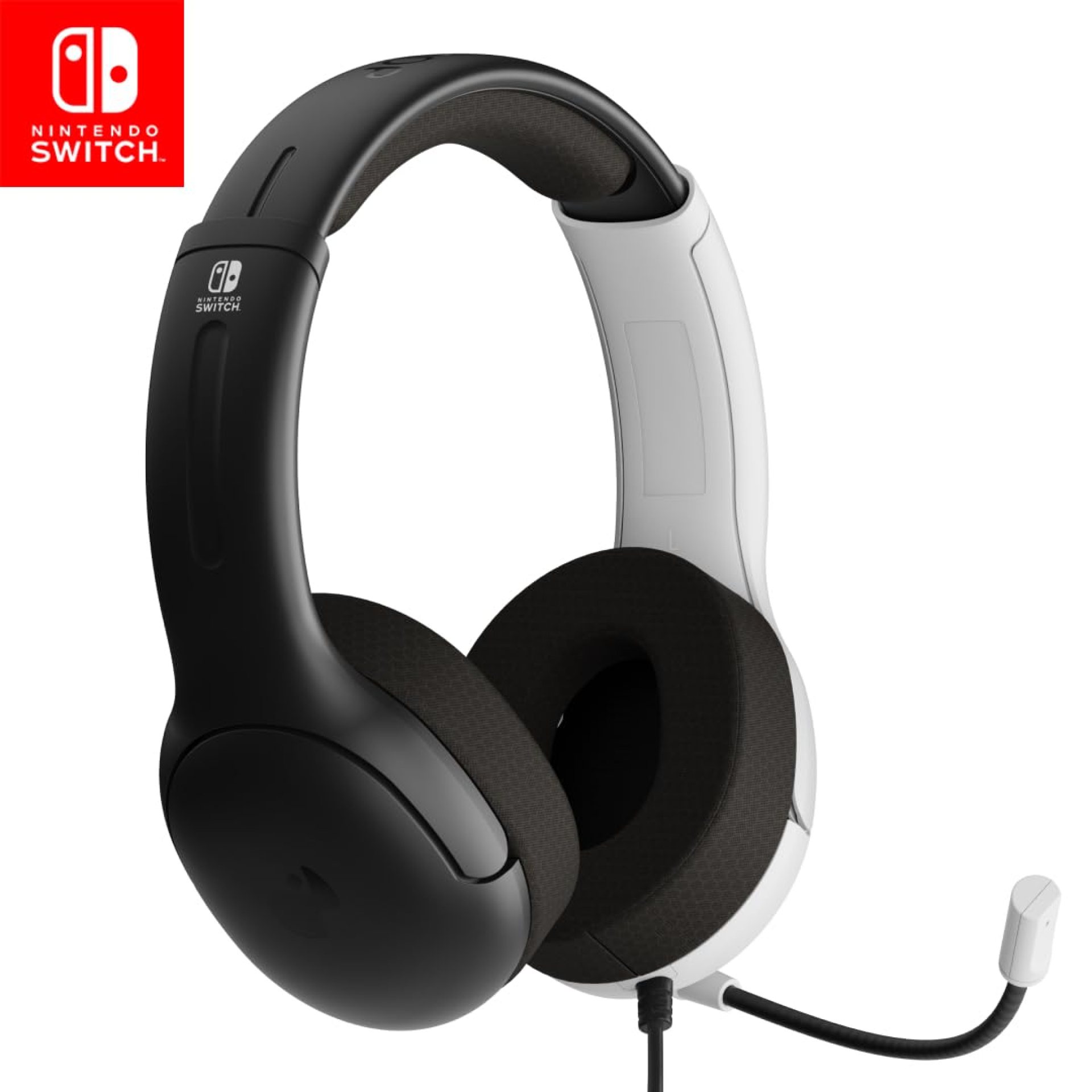 PDP Gaming AIRLITE Stereo Headset with Mic for Nintendo Switch/Switch Lite/OLED – Wired Power Noise Cancelling Microphone, Lightweight, Soft Comfort On Ear Headphones (Black & White) PDP Gaming AIRLITE Stereo Headset with Mic for Nintendo Switch/Switch Lite/OLED – Wired Power Noise Cancelling Microphone, Lightweight, Soft Comfort On Ear Headphones (Black & White)