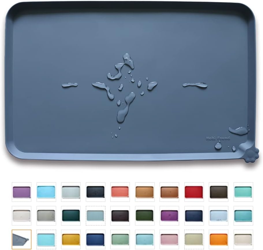Hoki Found -Waterproof Pet Feeding Mats with High Lips – Multiple Size and Colors for Dogs, Cats & Others-G Hoki Found -Waterproof Pet Feeding Mats with High Lips – Multiple Size and Colors for Dogs, Cats & Others-G