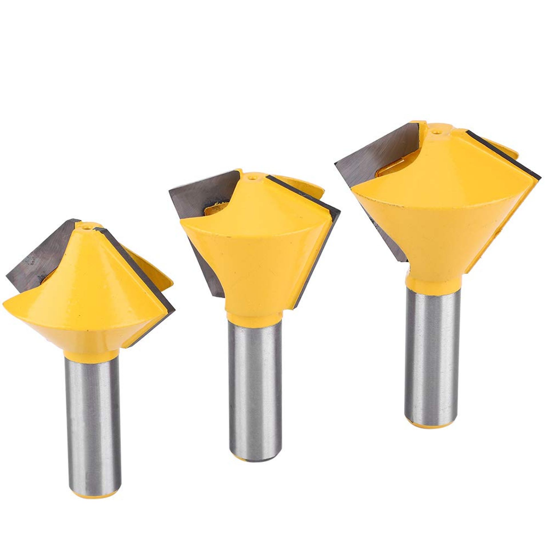 3 Pcs Birdsmouth Router Bit, 1/2-Inch Shank 2 Blade Woodworking Router Bit, 6/8/12 Sided Multi-Sided Glue Joint Router Bit Set, Chamfer Forming Cutter Tool 3 Pcs Birdsmouth Router Bit, 1/2-Inch Shank 2 Blade Woodworking Router Bit, 6/8/12 Sided Multi-Sided Glue Joint Router Bit Set, Chamfer Forming Cutter Tool