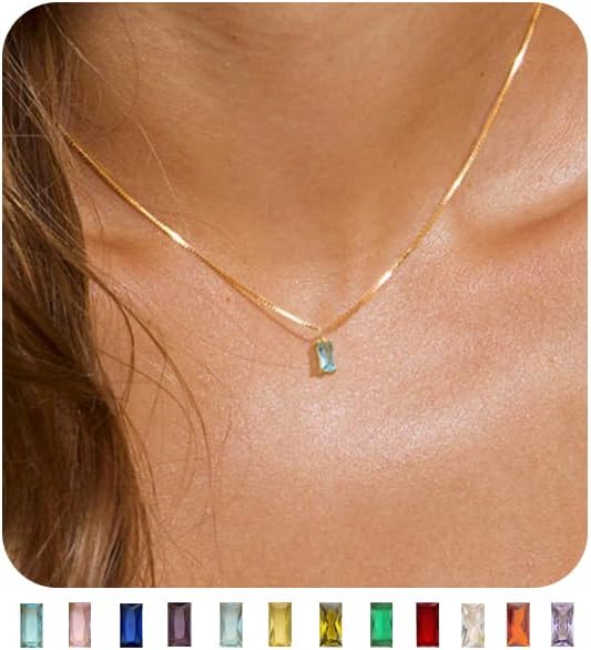 FUNEIA Diamond Necklaces for Women 14K Gold Plated Emerald Birthstone Necklace for Women Mothers Dainty Gold Necklace Blue Green Cubic Zirconia Pendant Necklace Birthday Gifts for Women Jewelry FUNEIA Diamond Necklaces for Women 14K Gold Plated Emerald Birthstone Necklace for Women Mothers Dainty Gold Necklace Blue Green Cubic Zirconia Pendant Necklace Birthday Gifts for Women Jewelry