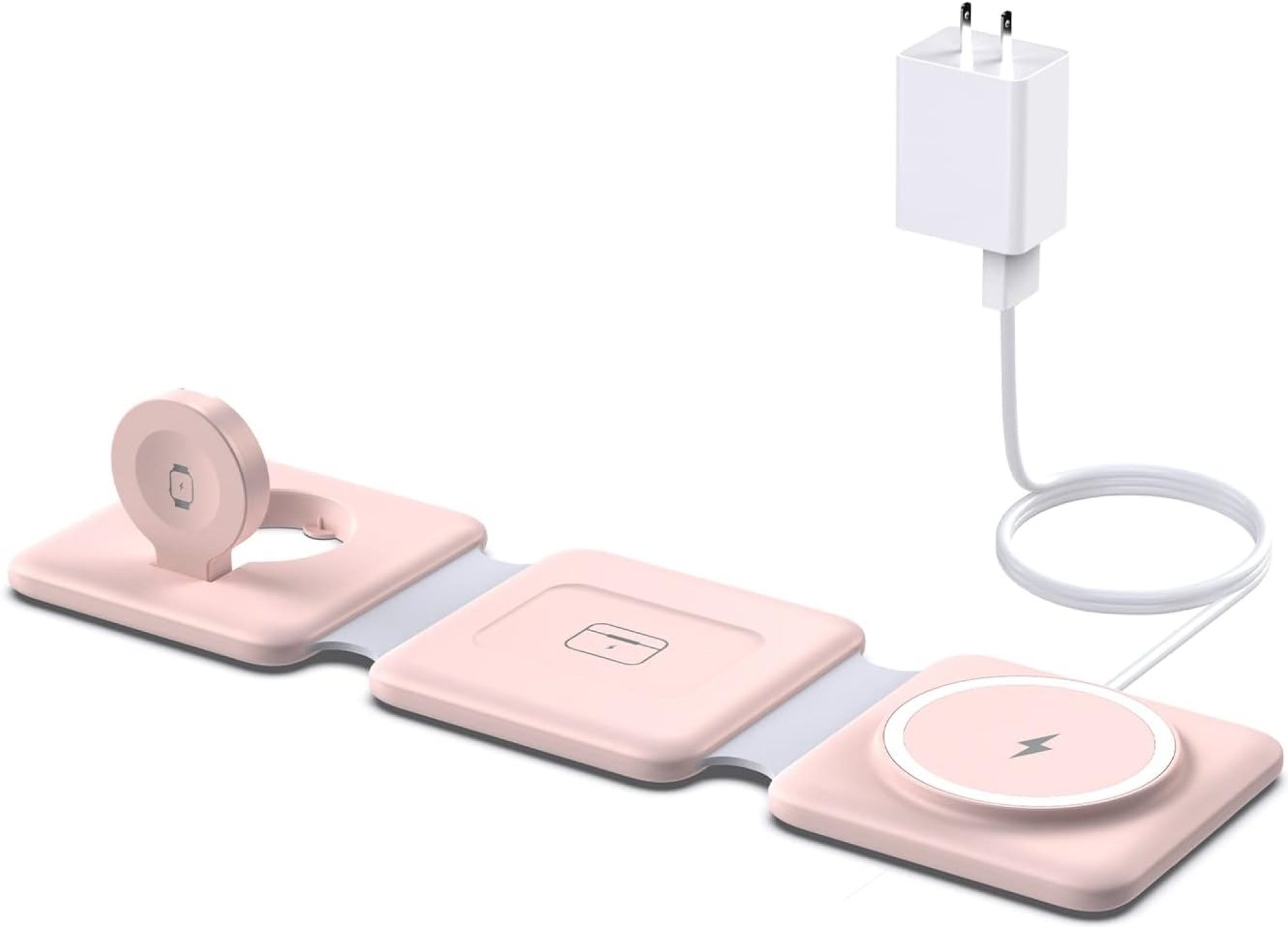 Charging Station for Apple Multiple Devices: 3 in 1 Foldable Magnetic Wireless Charger Stand – Travel Charging Dock Compatible with iPhone 16 15 14 13 12 Pro Max Plus Apple Watch AirPods Charging Station for Apple Multiple Devices: 3 in 1 Foldable Magnetic Wireless Charger Stand – Travel Charging Dock Compatible with iPhone 16 15 14 13 12 Pro Max Plus Apple Watch AirPods