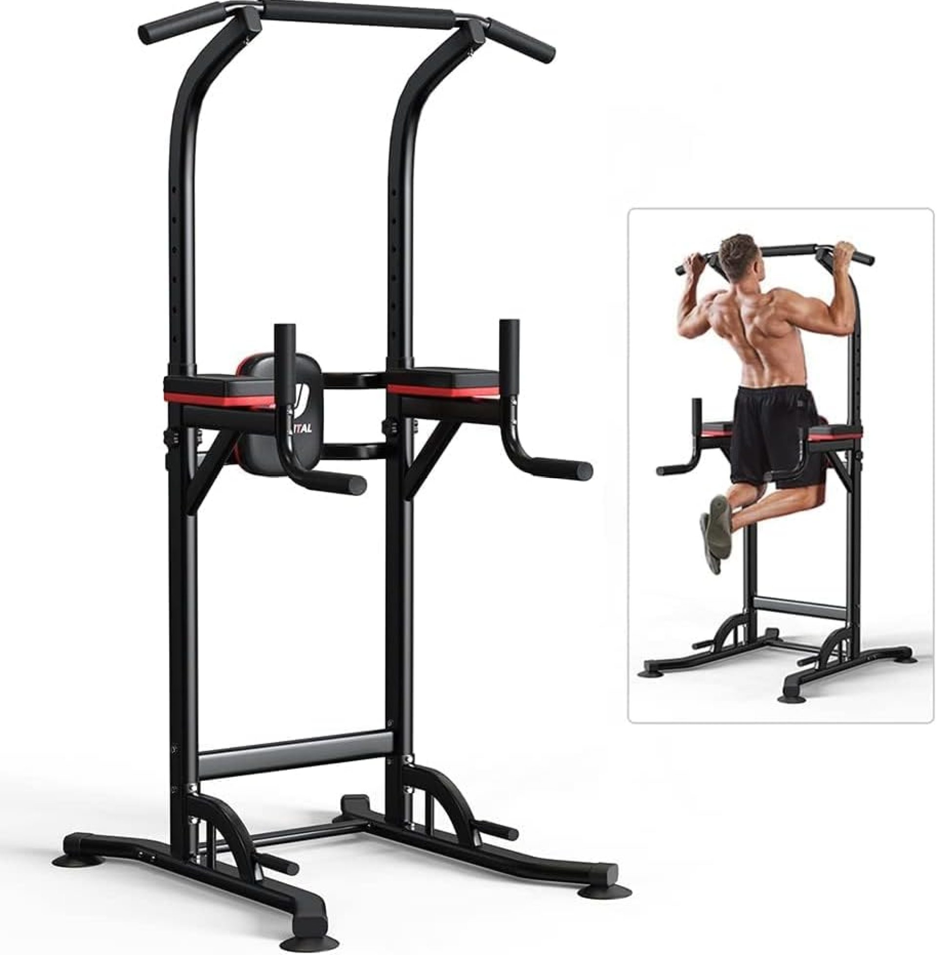Wesfital Pull Up Bar Power Tower Dip Bar Station Dip Stand Multi-Functional Workout Equipment Strength Training Machine for Men Women Home Gym Wesfital Pull Up Bar Power Tower Dip Bar Station Dip Stand Multi-Functional Workout Equipment Strength Training Machine for Men Women Home Gym