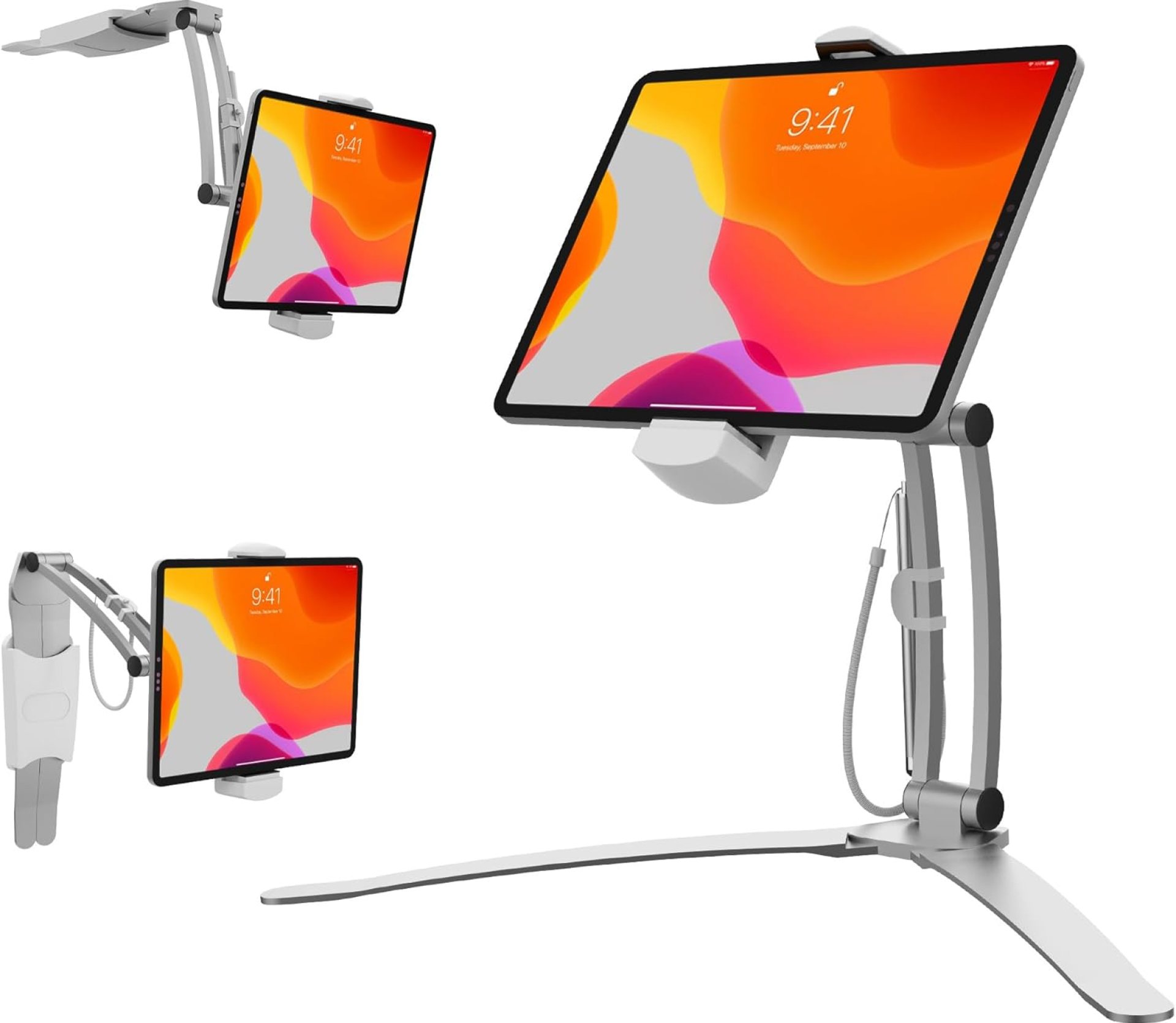 3-in-1 iPad Tablet Mount – CTA Multipurpose Universal Tablet Mount Holder for All iPad Tablets 7-13″ – Made for Wall Mount – Under Cabinet & Desk Mount – Silver – (PAD-KMS) 3-in-1 iPad Tablet Mount – CTA Multipurpose Universal Tablet Mount Holder for All iPad Tablets 7-13″ – Made for Wall Mount – Under Cabinet & Desk Mount – Silver – (PAD-KMS)