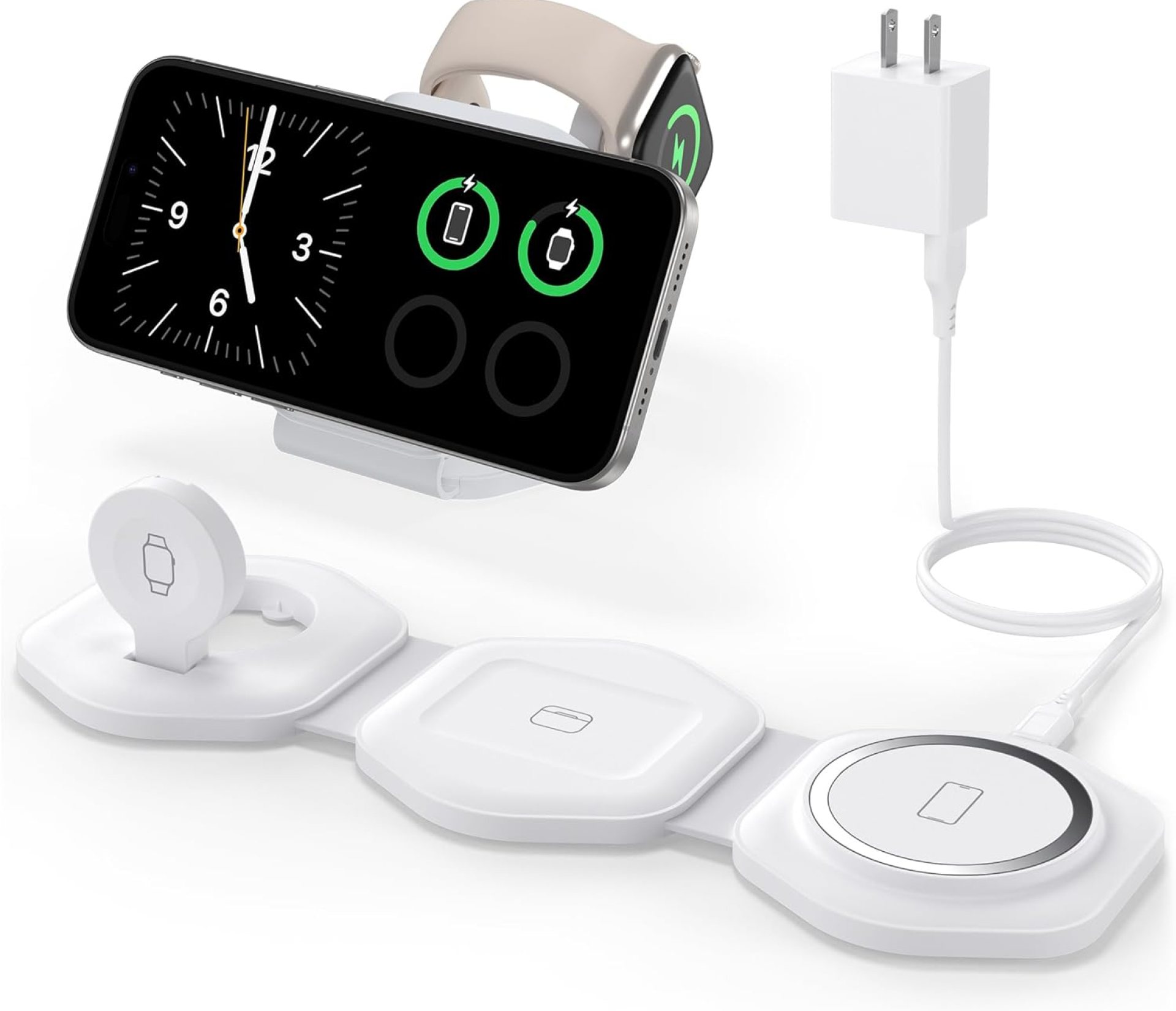 3 in 1 Charging Station for Apple Devices – Foldable Magnetic Wireless Travel Charger Multiple Devices – Travel Charging Pad for MagSafe iPhone 16 15 14 13 12 Pro Max Plus Apple Watch & AirPod 3 in 1 Charging Station for Apple Devices – Foldable Magnetic Wireless Travel Charger Multiple Devices – Travel Charging Pad for MagSafe iPhone 16 15 14 13 12 Pro Max Plus Apple Watch & AirPod