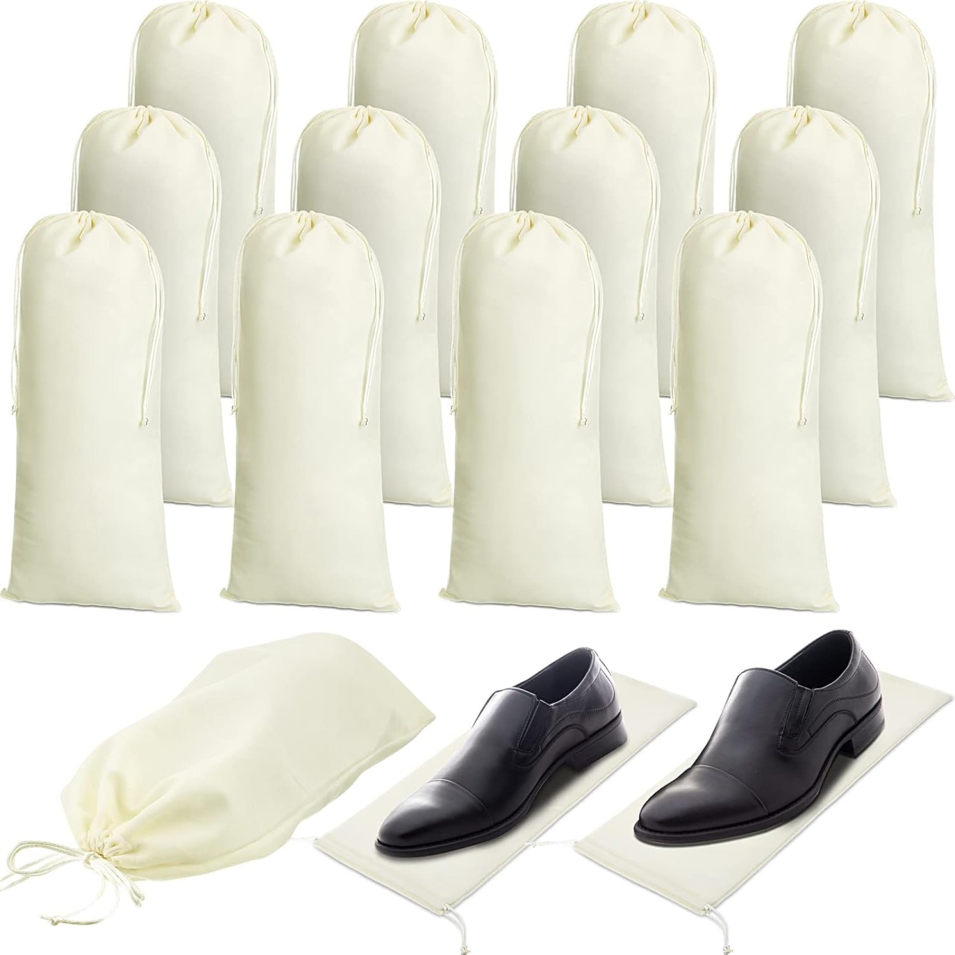Chumia 12 Pcs Shoe Dust Bags Single Shoe Pouch with Drawstring Closure Washable Breathable Shoe Covers for Travel Home Luggage Handbags Organizer Chumia 12 Pcs Shoe Dust Bags Single Shoe Pouch with Drawstring Closure Washable Breathable Shoe Covers for Travel Home Luggage Handbags Organizer