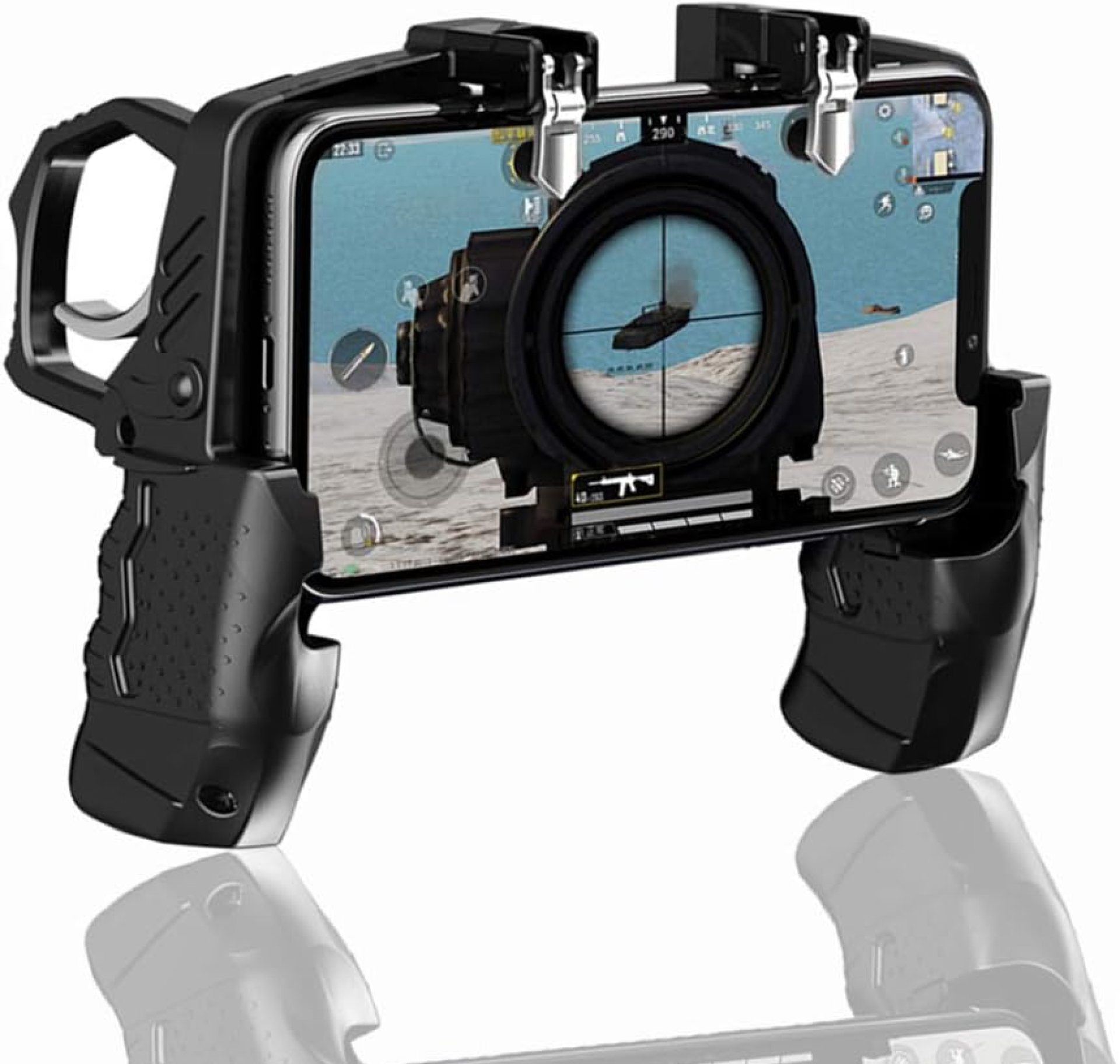 K21 Mobile Game Controller for PUBG/Call of Duty/Fortnite,aim Trigger Fire Buttons L1R1 Shooter Sensitive Joystick,Gamepad for 4.7-6.5 inch iPhone & Android Phone K21 Mobile Game Controller for PUBG/Call of Duty/Fortnite,aim Trigger Fire Buttons L1R1 Shooter Sensitive Joystick,Gamepad for 4.7-6.5 inch iPhone & Android Phone