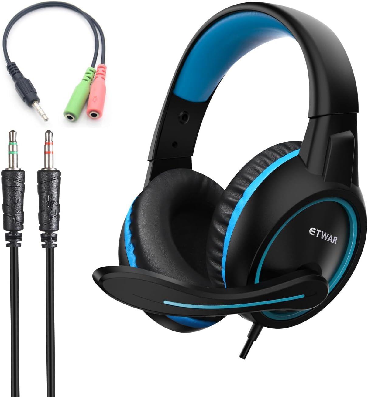 B3 Gaming Headset for Nintendo Switch, Xbox One, PS4, Mega Bass Surround and Noise Cancelling 3.5mm Jack Over Ear Headphones with Mic for Laptop PC Smartphones Blue B3 Gaming Headset for Nintendo Switch, Xbox One, PS4, Mega Bass Surround and Noise Cancelling 3.5mm Jack Over Ear Headphones with Mic for Laptop PC Smartphones Blue