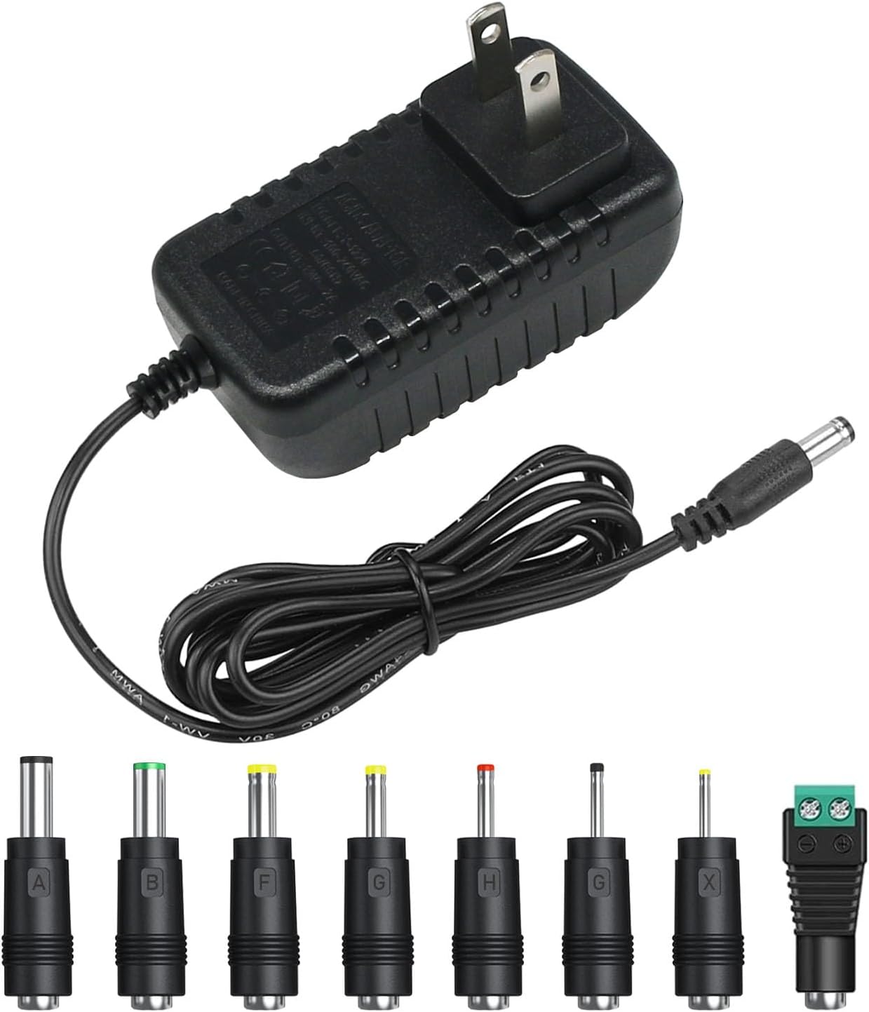 12V 1A AC Power Supply Adapter Cord with 8 Interchangeable DC Plugs for Security Camera CCTV, Router, LED Strip 12VDC Power Adapter OLA017 12V 1A AC Power Supply Adapter Cord with 8 Interchangeable DC Plugs for Security Camera CCTV, Router, LED Strip 12VDC Power Adapter OLA017