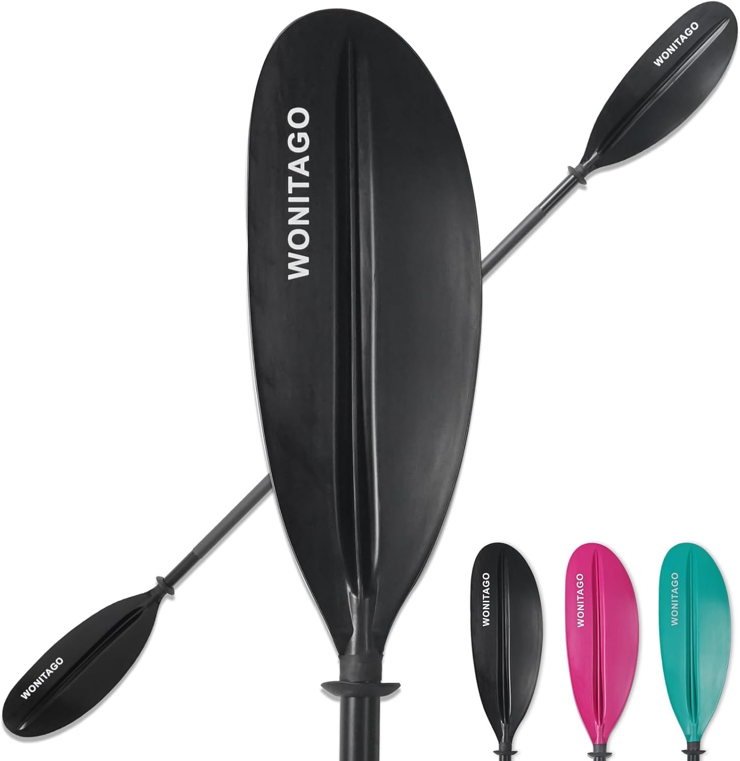 Kayak Paddle Aluminum Shaft Paddle with Nylon Blades, Floating Adjustable Kayaking Oars, 3 Piece, 220-240cm/86-94 Inches,Black/Rose/Teal/Black/Orange/Grey Kayak Paddle Aluminum Shaft Paddle with Nylon Blades, Floating Adjustable Kayaking Oars, 3 Piece, 220-240cm/86-94 Inches,Black/Rose/Teal/Black/Orange/Grey