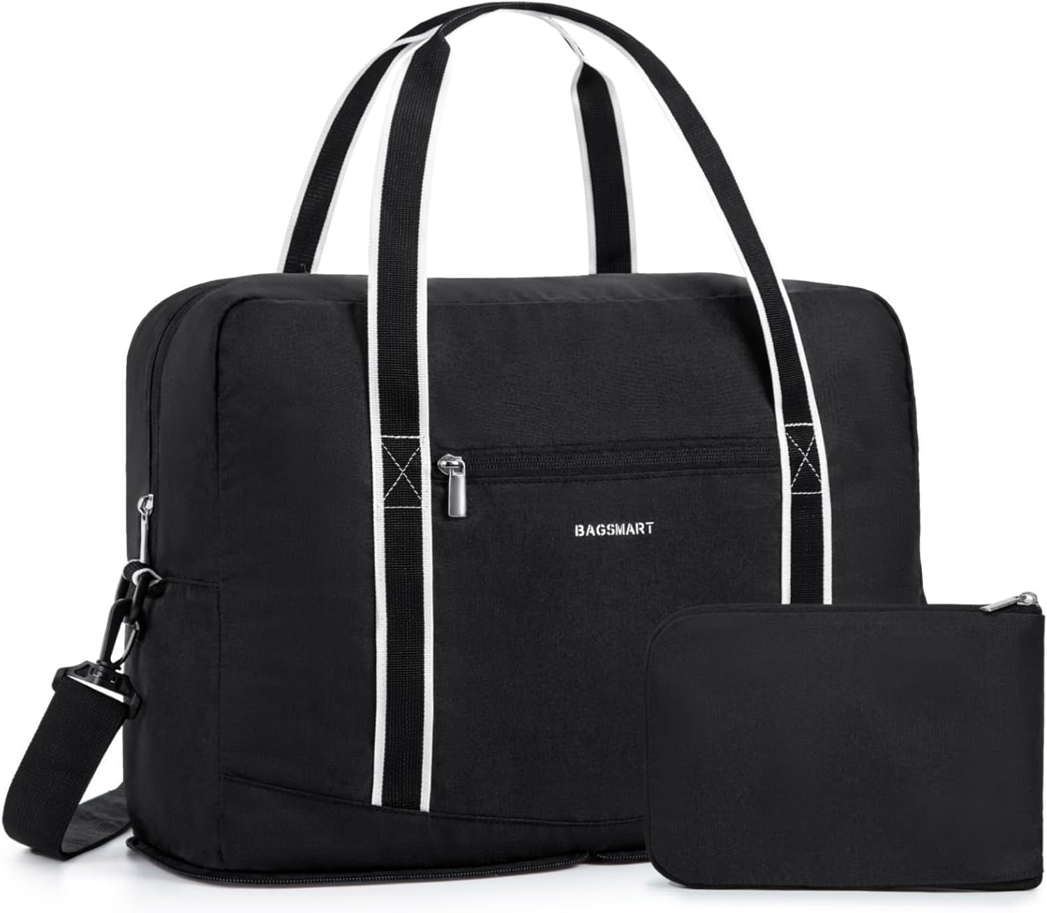 BAGSMART For Spirit Airlines Personal Item Bag 18x14x8, Foldable Travel Duffel Bag Tote Weekend Overnight Bag Carry on Luggage for Women and Men(Black) BAGSMART For Spirit Airlines Personal Item Bag 18x14x8, Foldable Travel Duffel Bag Tote Weekend Overnight Bag Carry on Luggage for Women and Men(Black)