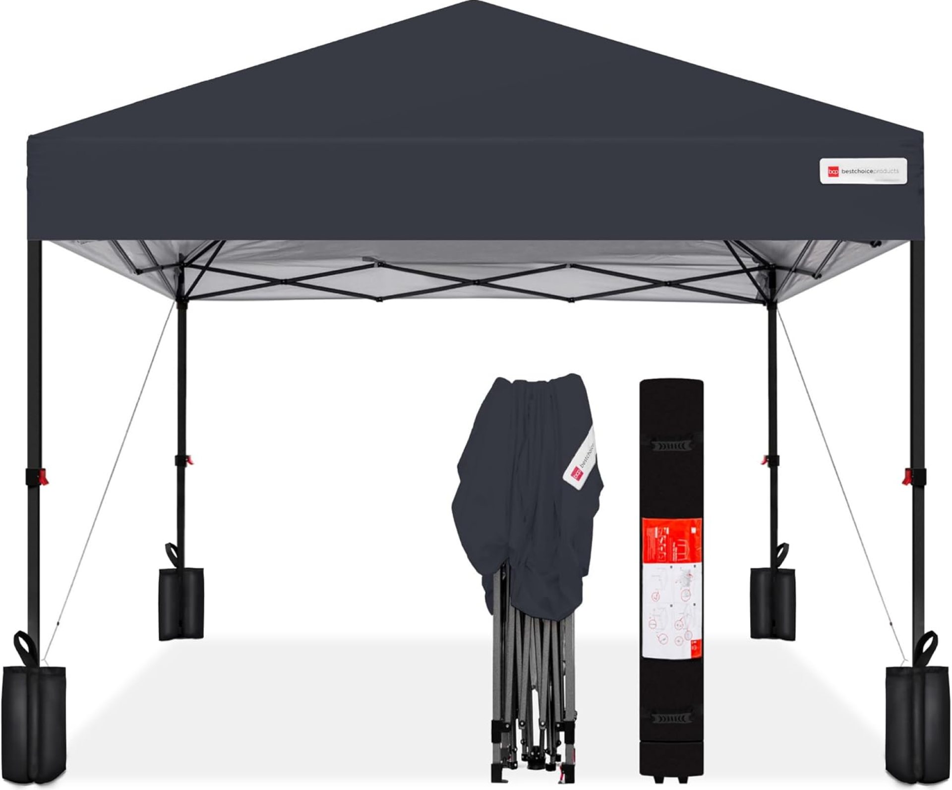 Best Choice Products 12x12ft 1-Person Setup Pop Up Canopy Tent Instant Portable Shelter w/ 1-Button Push, Case, 4 Weight Bags – Gray Best Choice Products 12x12ft 1-Person Setup Pop Up Canopy Tent Instant Portable Shelter w/ 1-Button Push, Case, 4 Weight Bags – Gray