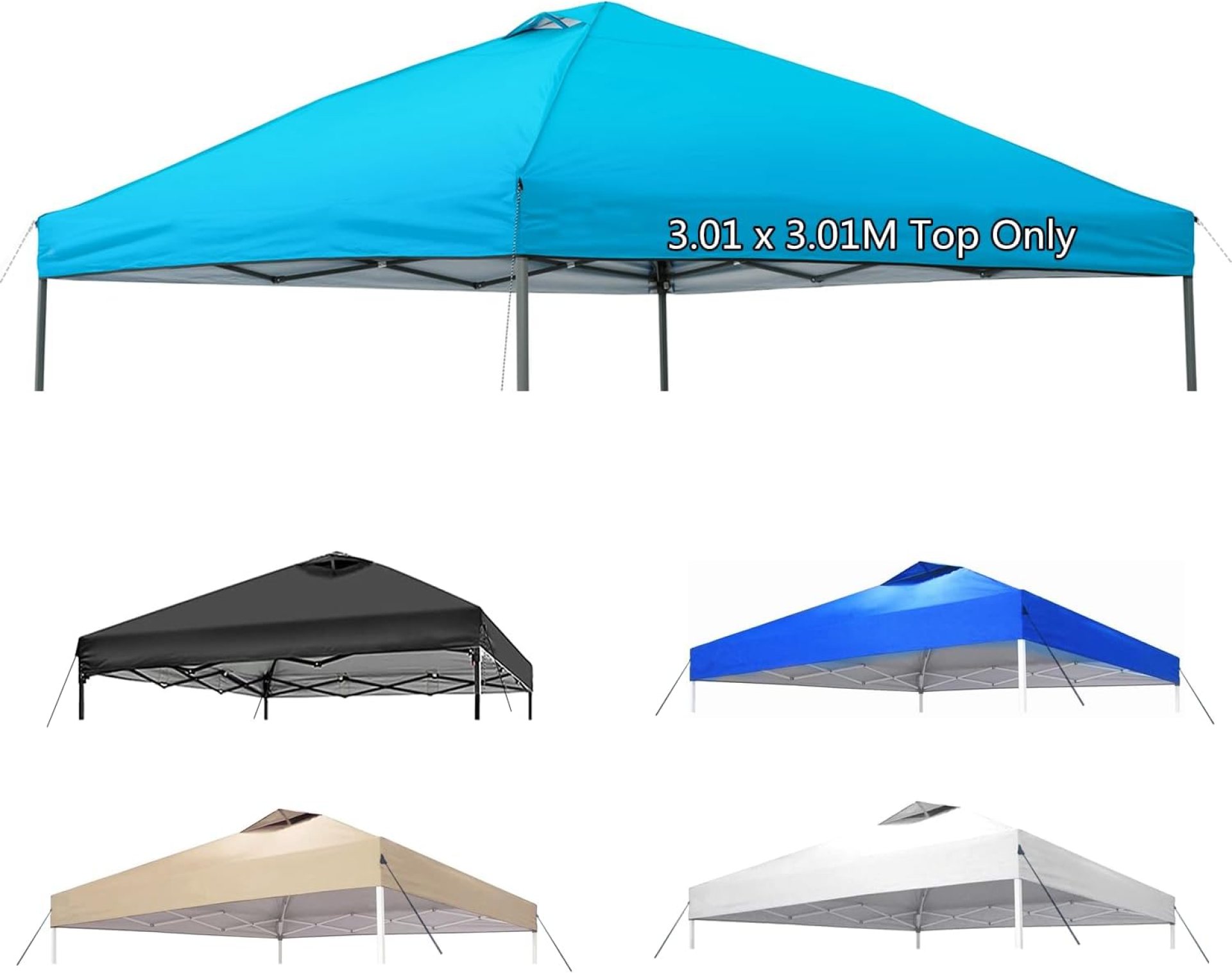 10×10 Canopy Replacement Top Cover,Pop Up Canopy Tent Top with Air Vent Ropes, Waterproof Sunshade Silver Coated Oxford Cloth for Outdoor Garden Patio Picnic Camping(Top Only,301 * 301cm) 10×10 Canopy Replacement Top Cover,Pop Up Canopy Tent Top with Air Vent Ropes, Waterproof Sunshade Silver Coated Oxford Cloth for Outdoor Garden Patio Picnic Camping(Top Only,301 * 301cm)