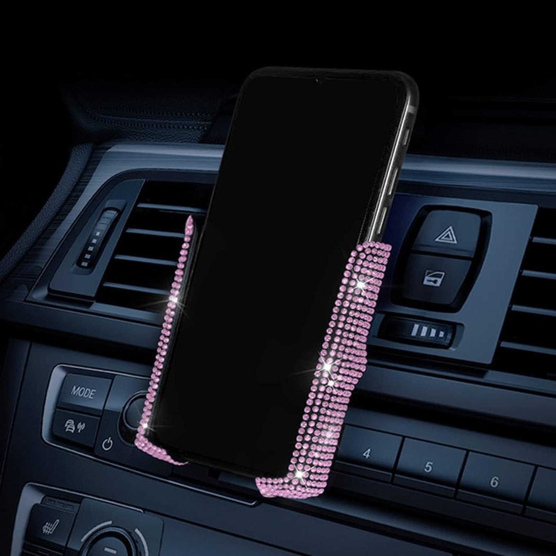 SUNCARACCL Bling Car Phone Holder, 360 Degrees Adjustable Crystal Auto Mount Holder for Dashboard,Windshield and Air Vent (Pink) SUNCARACCL Bling Car Phone Holder, 360 Degrees Adjustable Crystal Auto Mount Holder for Dashboard,Windshield and Air Vent (Pink)