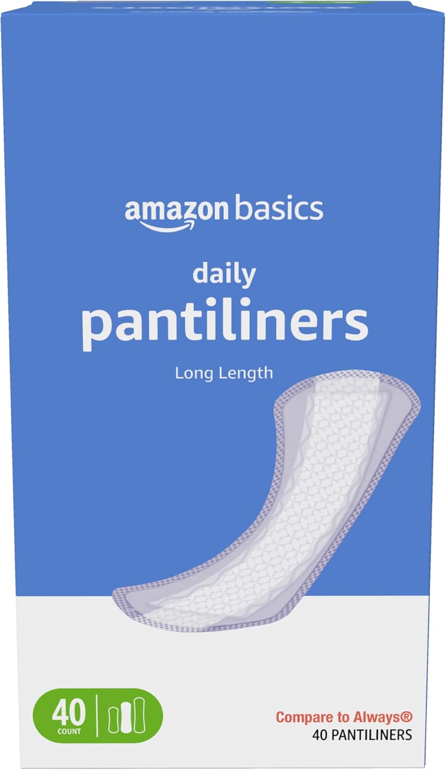 Amazon Basics Daily Pantiliner, Long Length, Unscented, 40 Count, 1 Pack (Previously Solimo) Amazon Basics Daily Pantiliner, Long Length, Unscented, 40 Count, 1 Pack (Previously Solimo)