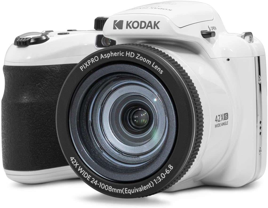 KODAK PIXPRO AZ425-WH 20MP Digital Camera 42X Optical Zoom 24mm Wide Angle Lens 1080P Full HD Video Optical Image Stabilization Li-Ion Battery 3″ LCD Vlogging Camera (White) KODAK PIXPRO AZ425-WH 20MP Digital Camera 42X Optical Zoom 24mm Wide Angle Lens 1080P Full HD Video Optical Image Stabilization Li-Ion Battery 3″ LCD Vlogging Camera (White)