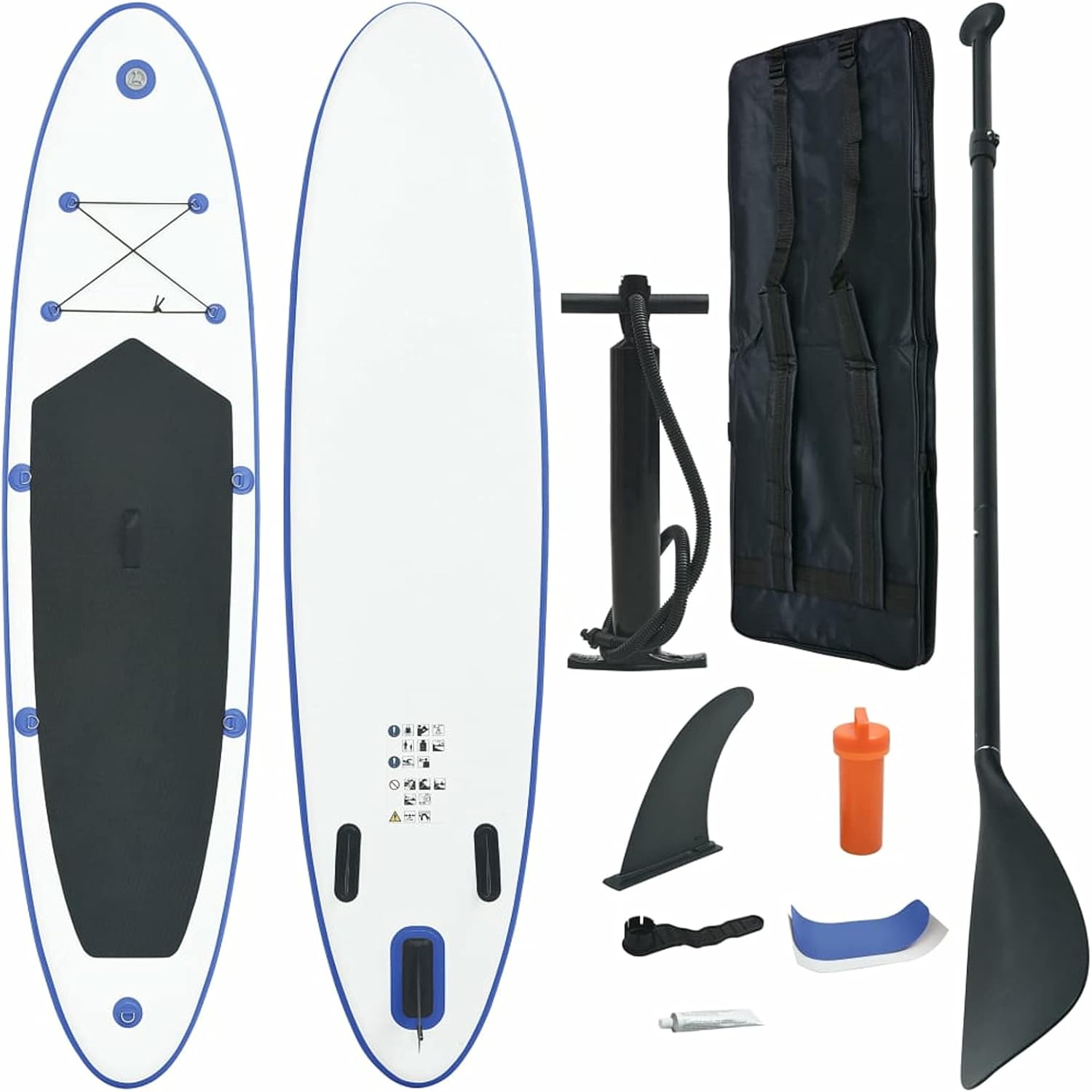 Gecheer Inflatable Stand Up Paddle Board Set SUP Surfboard, Water Sport Set Floating Paddle with SUP Board, Aluminum Oar, Fin, Hand Pump, Leash, Waterproof Bag – 153.5″ x 31.9″ x 3.9″ Blue and White Gecheer Inflatable Stand Up Paddle Board Set SUP Surfboard, Water Sport Set Floating Paddle with SUP Board, Aluminum Oar, Fin, Hand Pump, Leash, Waterproof Bag – 153.5″ x 31.9″ x 3.9″ Blue and White