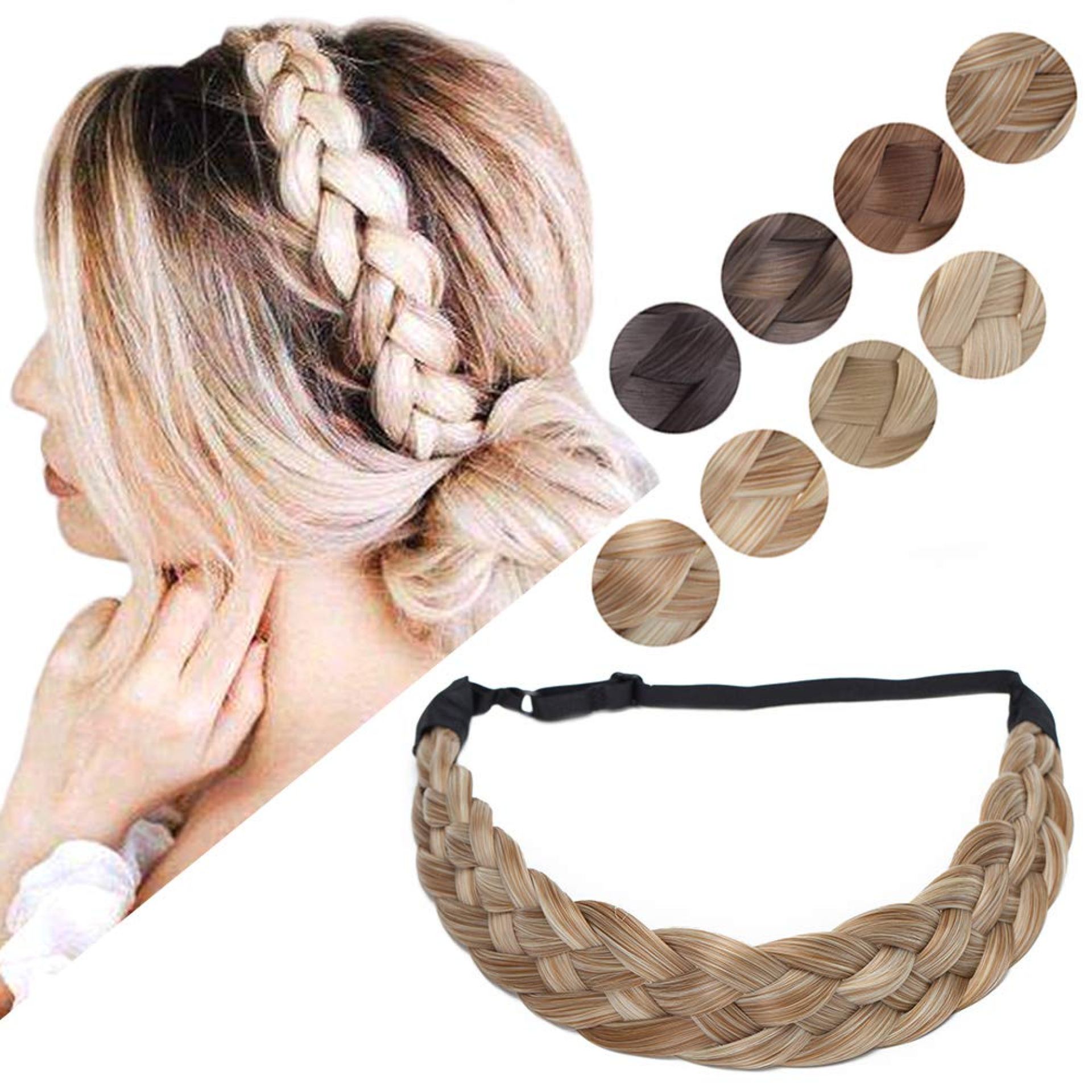 Hairro Large 5 Strands Hairband for Women, Synthetic Plaited Headband, Braided Hair Band, Braids Hairband, Hairpiece, Beauty Accessory for Girl Braids Women Headband #27/613 Hairro Large 5 Strands Hairband for Women, Synthetic Plaited Headband, Braided Hair Band, Braids Hairband, Hairpiece, Beauty Accessory for Girl Braids Women Headband #27/613