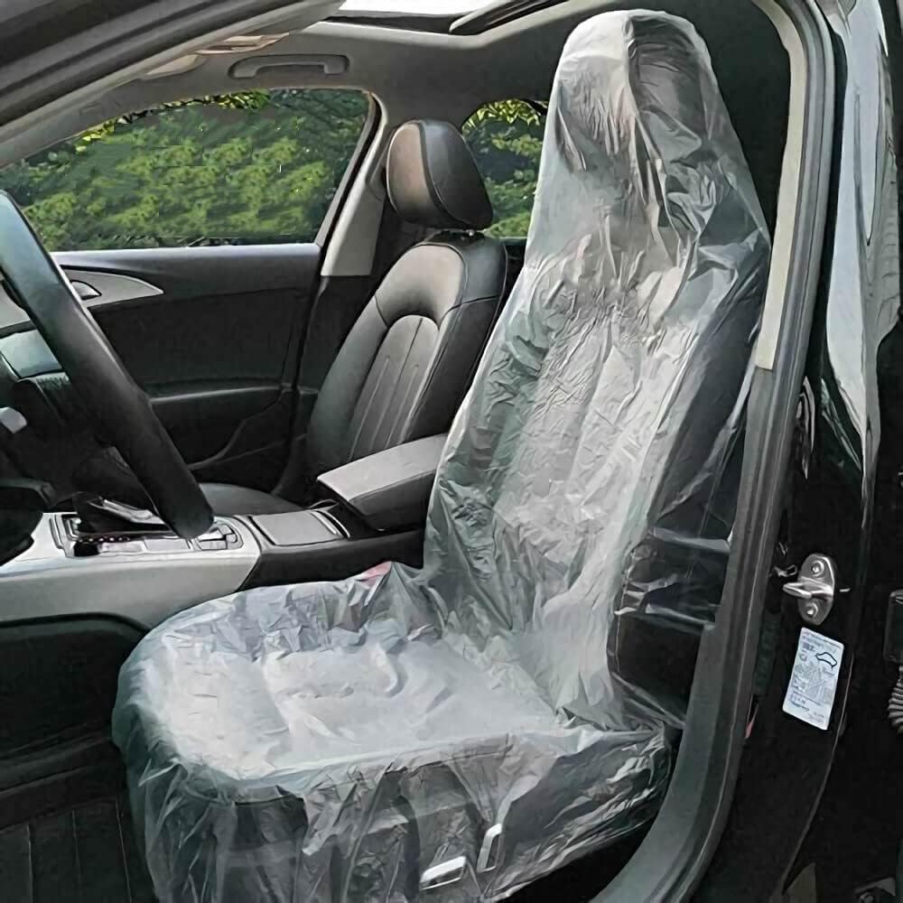 100 Pieces Disposable Seat Covers, Car Disposable Universal Plastic Seat Covers for Airplane Seats, Salon Chairs, Restaurant Seats, Bus Seats & More (100 Pieces) 100 Pieces Disposable Seat Covers, Car Disposable Universal Plastic Seat Covers for Airplane Seats, Salon Chairs, Restaurant Seats, Bus Seats & More (100 Pieces)