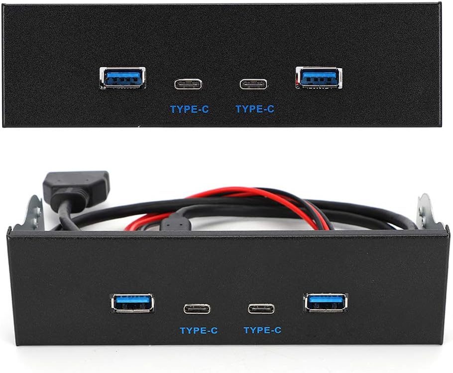 ASHATA USB3.0+2.0+Type C Type E Panel Computer Parts Type C Front Panel, Desktop Accessories Black GEN2 Front Panel USB 3.1 Front Panel, for PC Computer ASHATA USB3.0+2.0+Type C Type E Panel Computer Parts Type C Front Panel, Desktop Accessories Black GEN2 Front Panel USB 3.1 Front Panel, for PC Computer
