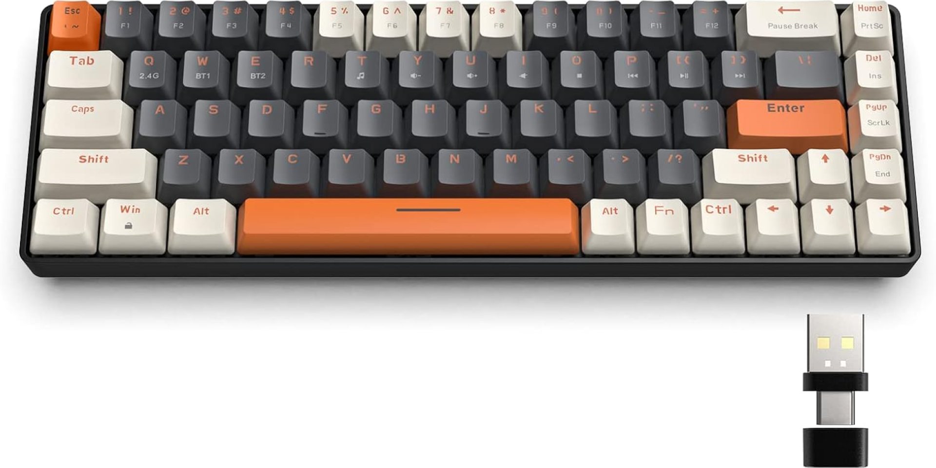 MAGIC-REFINER RK68 60% Wireless Mechanical Keyboard, Bluetooth 5.0/2.4GHz with Dual Mode 2-in-1 Receiver, Compact 68-Key Hot Swappable Gaming Keyboard, Linear Red Switch for PC Mac Xbox Smartphone MAGIC-REFINER RK68 60% Wireless Mechanical Keyboard, Bluetooth 5.0/2.4GHz with Dual Mode 2-in-1 Receiver, Compact 68-Key Hot Swappable Gaming Keyboard, Linear Red Switch for PC Mac Xbox Smartphone