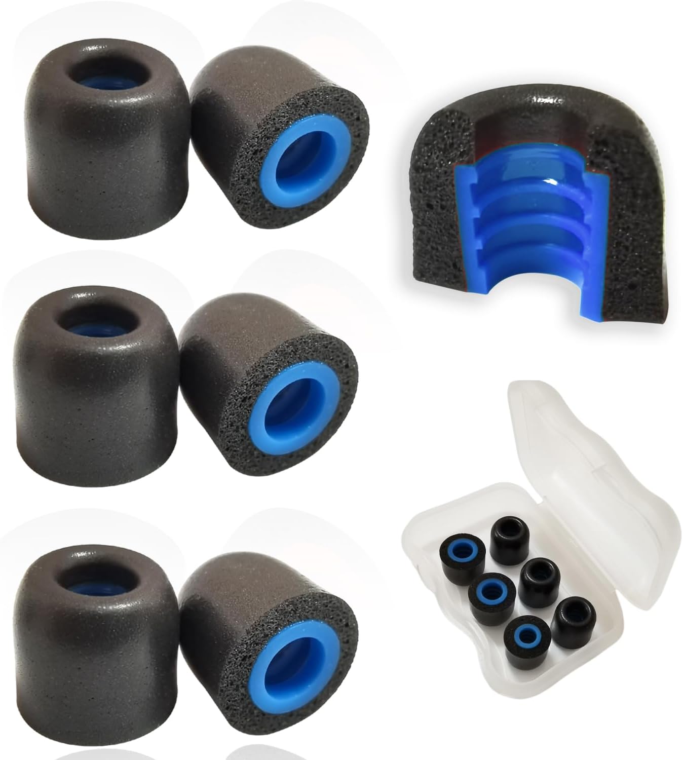 Small Earbuds Tips Memory Foam Tips Replacement Ear Tips Fit 5mm-7mm Anti-Slip Isolation Noise Replacement Earbuds Tips for in-Ear Earphones with Storage Box Small Earbuds Tips Memory Foam Tips Replacement Ear Tips Fit 5mm-7mm Anti-Slip Isolation Noise Replacement Earbuds Tips for in-Ear Earphones with Storage Box