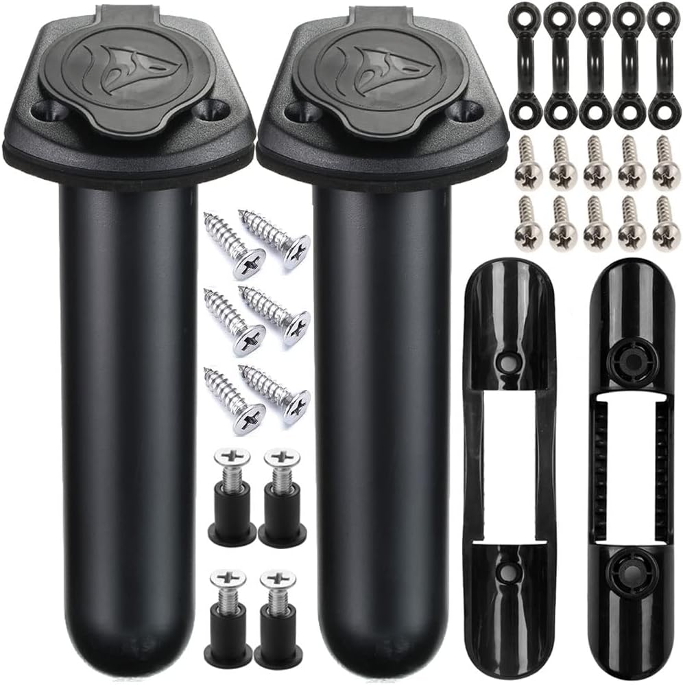 2Pcs Kayak Fishing Rod Holder & 2Pcs Kayak Paddle Holder Clips(Including Screws) for Kayak, Fishing Boat, Canoe and Fishing Tackle Accessory Tool 2Pcs Kayak Fishing Rod Holder & 2Pcs Kayak Paddle Holder Clips(Including Screws) for Kayak, Fishing Boat, Canoe and Fishing Tackle Accessory Tool