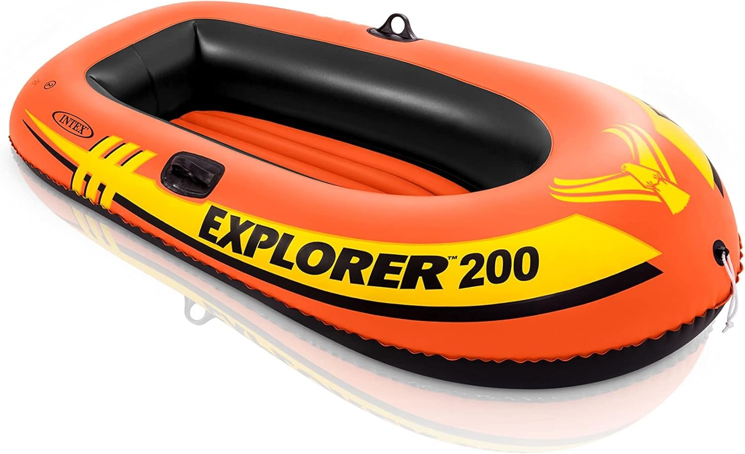 INTEX Explorer Inflatable Boat Series: Dual Air Chambers – Welded Oar Locks – Grab Handles – Bow Rope – Sporty Design INTEX Explorer Inflatable Boat Series: Dual Air Chambers – Welded Oar Locks – Grab Handles – Bow Rope – Sporty Design