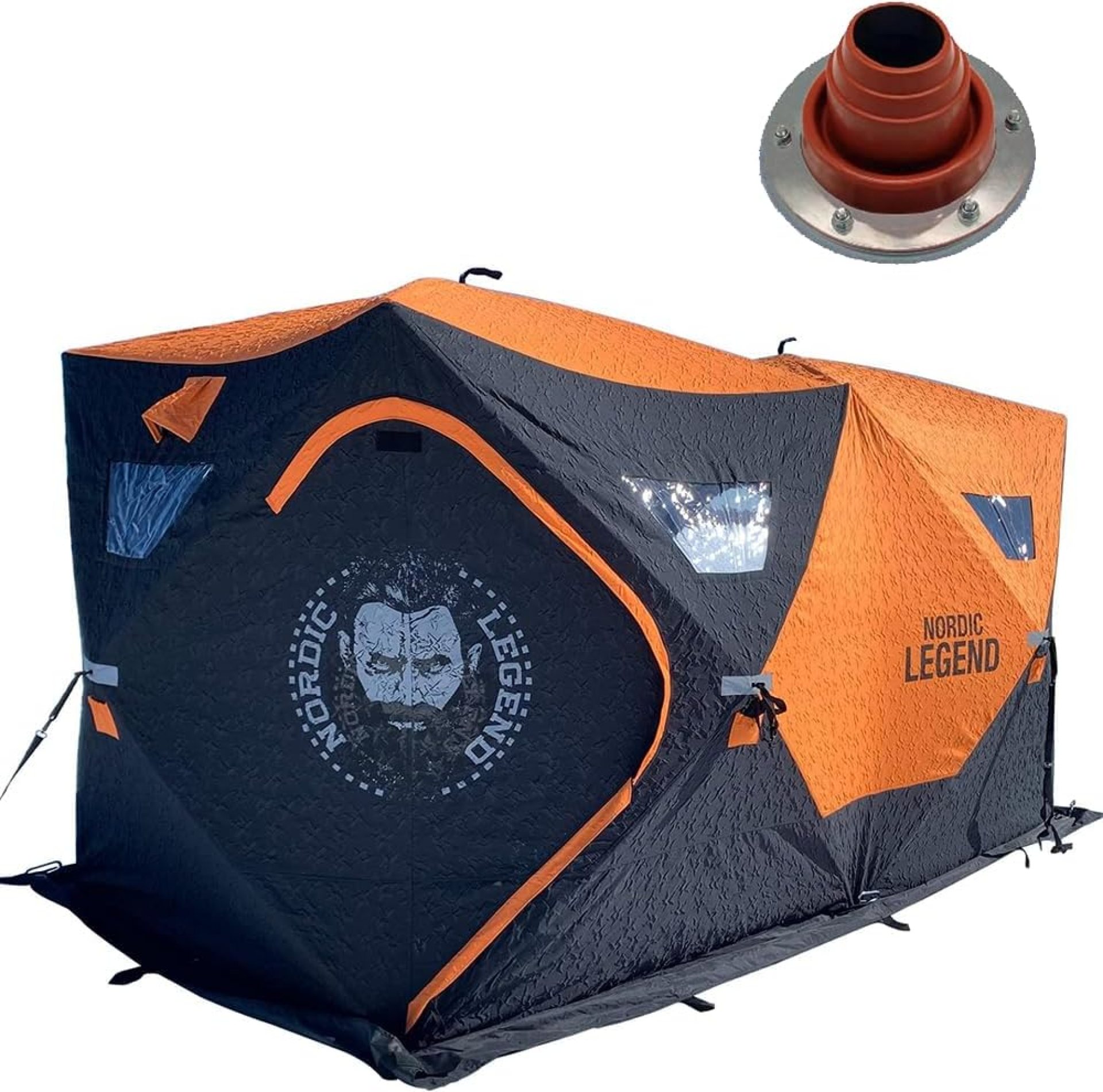 Aurora Series Pop-Up Portable 4-8 Person Insulated Ice Fishing Shelter with Ice Shelter Chimney Port Aurora Series Pop-Up Portable 4-8 Person Insulated Ice Fishing Shelter with Ice Shelter Chimney Port