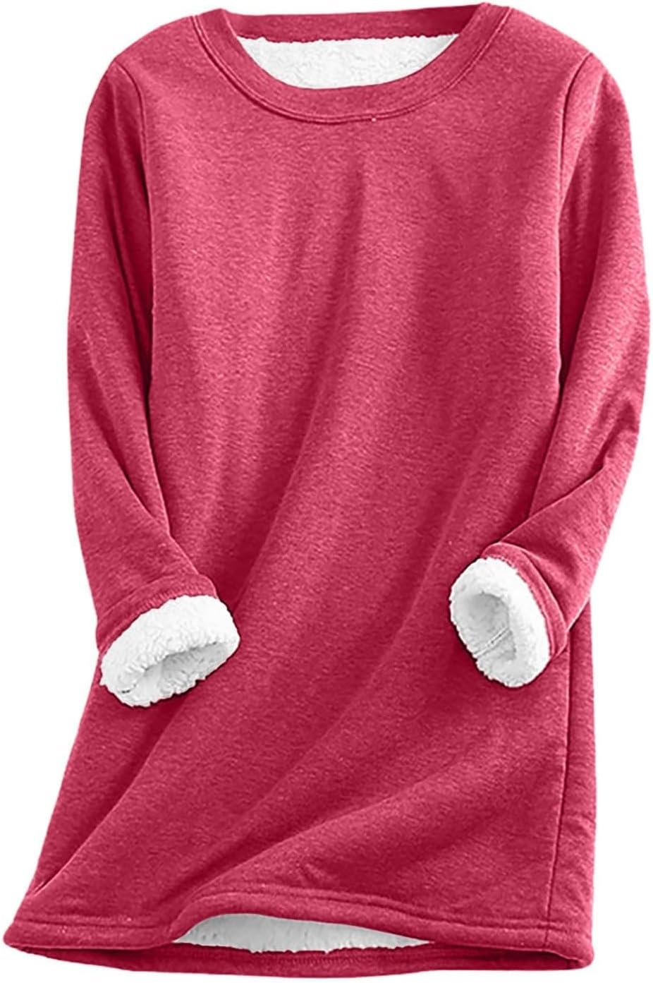 Crewneck Sweatshirt for Women 2024 Winter Warm Sherpa Lined Fleece Sweaters Tunic Sweatshirts for Women Crewneck Sweatshirt for Women 2024 Winter Warm Sherpa Lined Fleece Sweaters Tunic Sweatshirts for Women