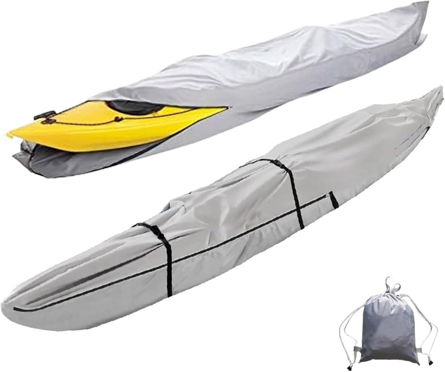 13ft Kayak Cover Canoe Cover,420D Trailerable Kayak Covers for Outside Storage Zipped Dust Waterproof & UV Resistant Sunblock Shield Canoe Covers Kayaks Splash Cover(Gray) 13ft Kayak Cover Canoe Cover,420D Trailerable Kayak Covers for Outside Storage Zipped Dust Waterproof & UV Resistant Sunblock Shield Canoe Covers Kayaks Splash Cover(Gray)