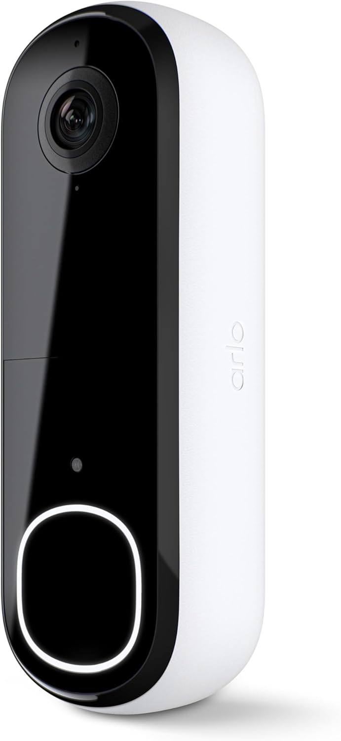 Arlo Video Doorbell 2K | 2nd Gen | Wire-Free/Wired Option, 2-Way Audio, Night Vision, Head to Toe Video View, Integrated Siren | Live Stream | Real Time Notifications |180 Deg Wide View, White Arlo Video Doorbell 2K | 2nd Gen | Wire-Free/Wired Option, 2-Way Audio, Night Vision, Head to Toe Video View, Integrated Siren | Live Stream | Real Time Notifications |180 Deg Wide View, White
