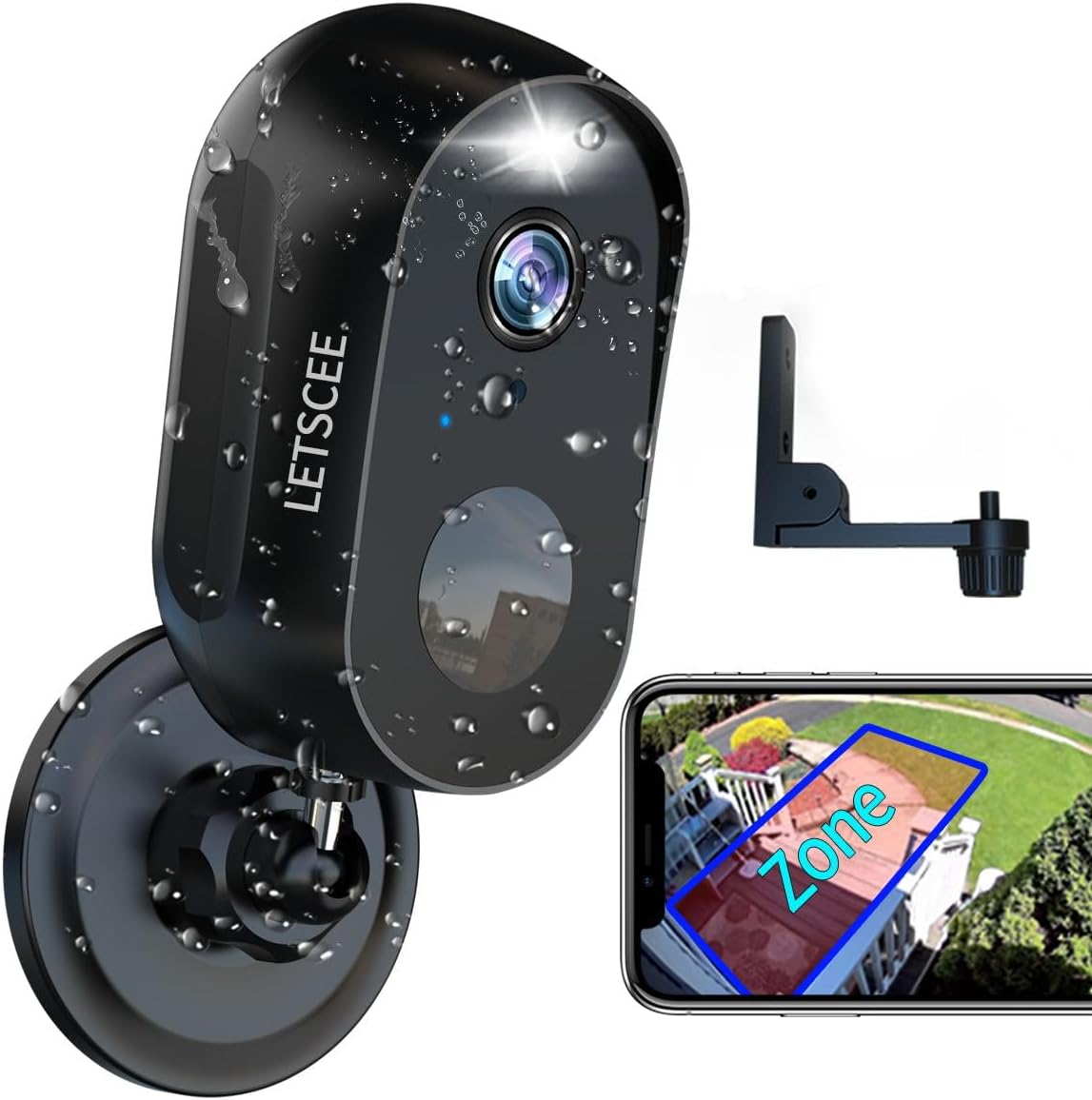 Security Cameras Wireless Outdoor or Indoor,Alexa Cameras for Home Security Outside with Night Vision,2-Way Audio,Motion Detection,SD/Cloud Storage,Motion Zone,IP65 Weatherproof Security Cameras Wireless Outdoor or Indoor,Alexa Cameras for Home Security Outside with Night Vision,2-Way Audio,Motion Detection,SD/Cloud Storage,Motion Zone,IP65 Weatherproof