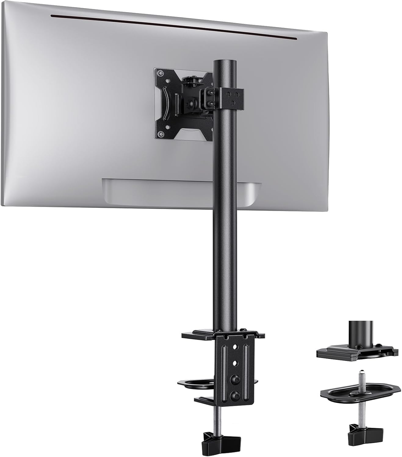 Ergear Monitor Mount for Most 13-32″ Computer Screens up to 17.6lbs, Improved LCD LED Monitor Riser, Adjustable Height and Angle, Single Desk Mount Stand, Black, EGCM12 Ergear Monitor Mount for Most 13-32″ Computer Screens up to 17.6lbs, Improved LCD LED Monitor Riser, Adjustable Height and Angle, Single Desk Mount Stand, Black, EGCM12