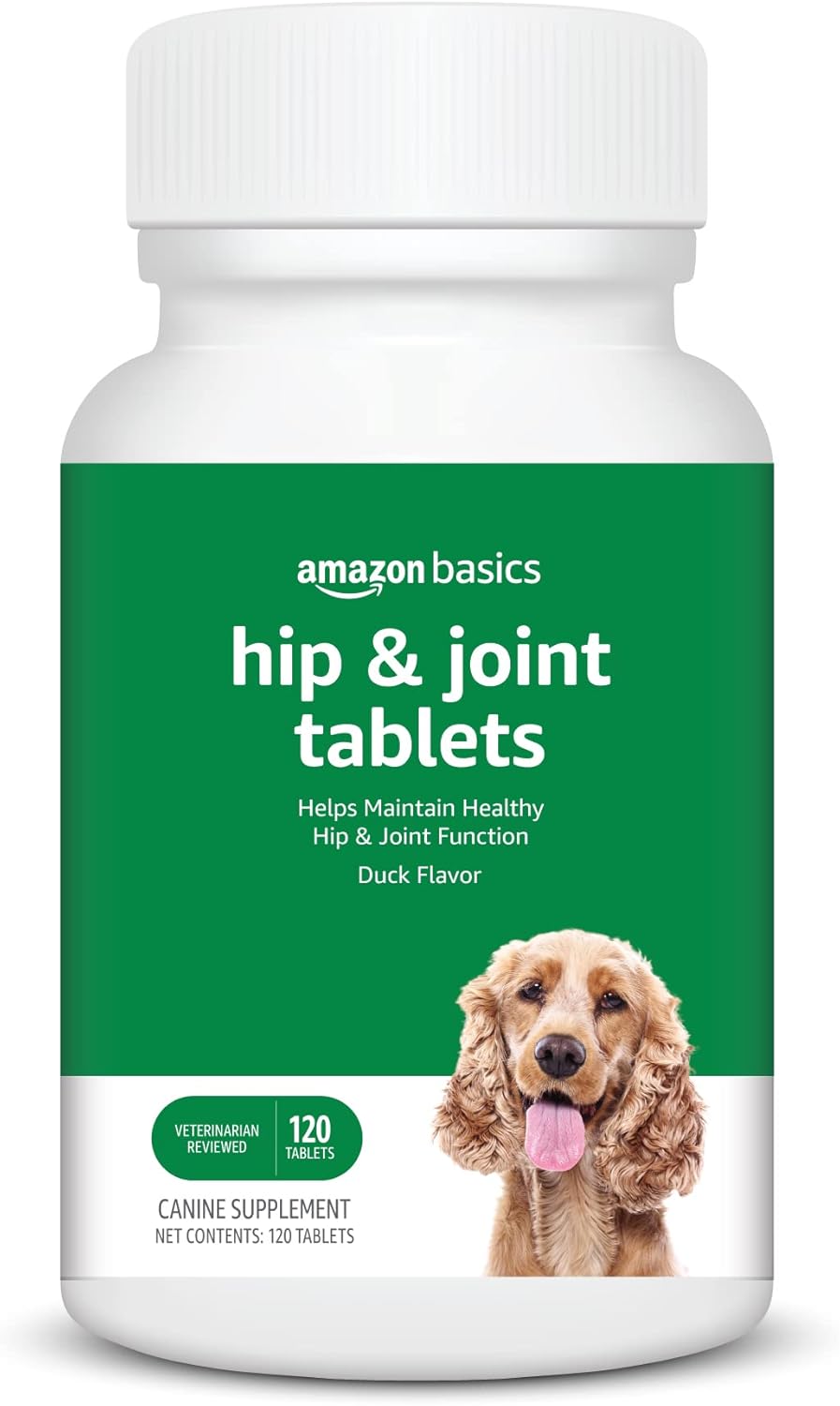 Amazon Basics Dog Hip & Joint Chewable Tablets, Duck Flavored, 120 Count (Previously Solimo) Amazon Basics Dog Hip & Joint Chewable Tablets, Duck Flavored, 120 Count (Previously Solimo)