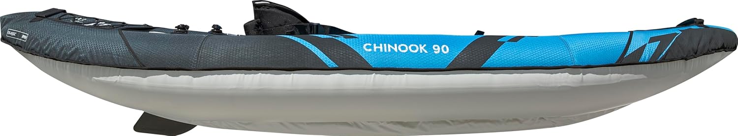 AQUAGLIDE Chinook 90 Inflatable 9′ Foot Kayak Kit Packable Includes Pump for Adults Family Friendly 1 Person Single Rider Blow Up for Recreational Angler Fishing AQUAGLIDE Chinook 90 Inflatable 9′ Foot Kayak Kit Packable Includes Pump for Adults Family Friendly 1 Person Single Rider Blow Up for Recreational Angler Fishing