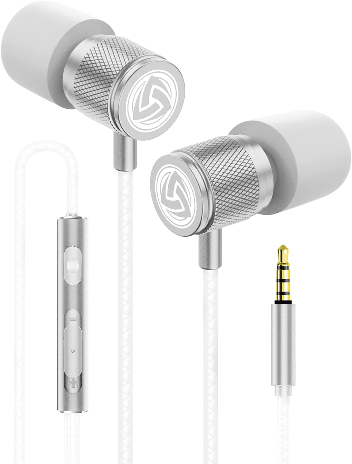 LUDOS Ultra Wired Earbuds in-Ear Headphones, 5 Years Warranty, Earphones with Microphone, Noise Isolating Ear Buds, Memory Foam for iPhone, Samsung, School Students, Kids, Women, Small Ears – White LUDOS Ultra Wired Earbuds in-Ear Headphones, 5 Years Warranty, Earphones with Microphone, Noise Isolating Ear Buds, Memory Foam for iPhone, Samsung, School Students, Kids, Women, Small Ears – White