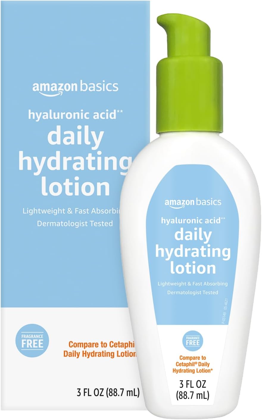 Amazon Basics Hyaluronic Acid Daily Hydrating Lotion, 3 Fluid Ounces, 1-Pack Amazon Basics Hyaluronic Acid Daily Hydrating Lotion, 3 Fluid Ounces, 1-Pack