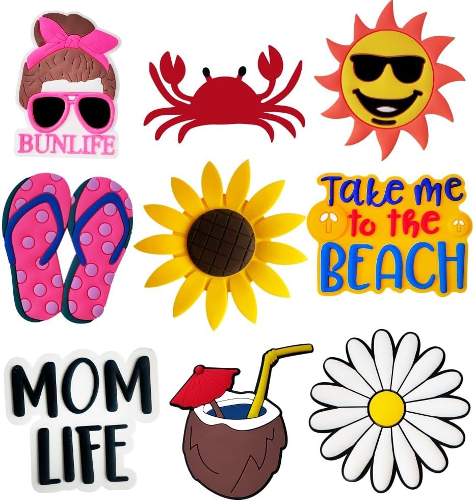 9Pcs Bogg Bag Accessories,Bogg Bag Charms Beach Tote Bag Rubber Beach Bag, Decoration Charms for Girls Women 9Pcs Bogg Bag Accessories,Bogg Bag Charms Beach Tote Bag Rubber Beach Bag, Decoration Charms for Girls Women
