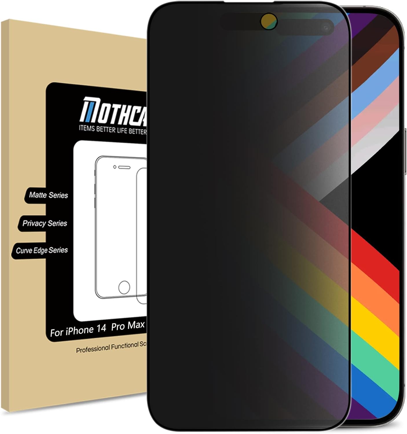 Mothca Matte Privacy Screen Protector for iPhone 14 Pro Max 6.7-inch with Alignment Sticker, Anti-Spy Anti-Glare Full Coverage Tempered Glass Anti-Fingerprint Shield Smooth & No Dark, Easy to Install Mothca Matte Privacy Screen Protector for iPhone 14 Pro Max 6.7-inch with Alignment Sticker, Anti-Spy Anti-Glare Full Coverage Tempered Glass Anti-Fingerprint Shield Smooth & No Dark, Easy to Install