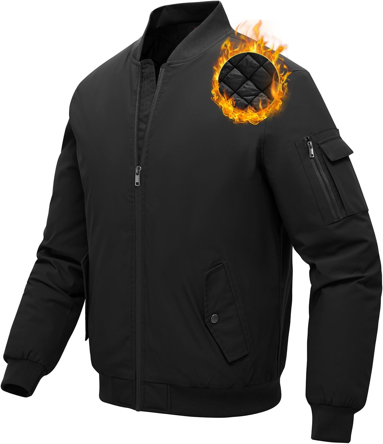 BGOWATU Men’s Jacket Windproof Quilted Bomber Jackets Casual Fall Winter Warm Padded Coats Outwear BGOWATU Men’s Jacket Windproof Quilted Bomber Jackets Casual Fall Winter Warm Padded Coats Outwear