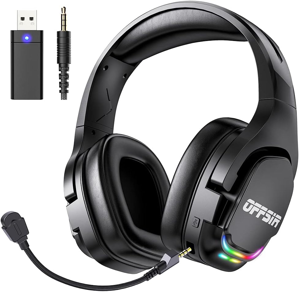 Wireless Gaming Headset for PS5, PC, PS4, Mac, Nintendo Switch, 2.4G USB Bluetooth Gaming Headphones with Noise Cancelling Microphone Surround Sound Detachable,ONLY 3.5mm Wired Mode for Xbox Series Wireless Gaming Headset for PS5, PC, PS4, Mac, Nintendo Switch, 2.4G USB Bluetooth Gaming Headphones with Noise Cancelling Microphone Surround Sound Detachable,ONLY 3.5mm Wired Mode for Xbox Series