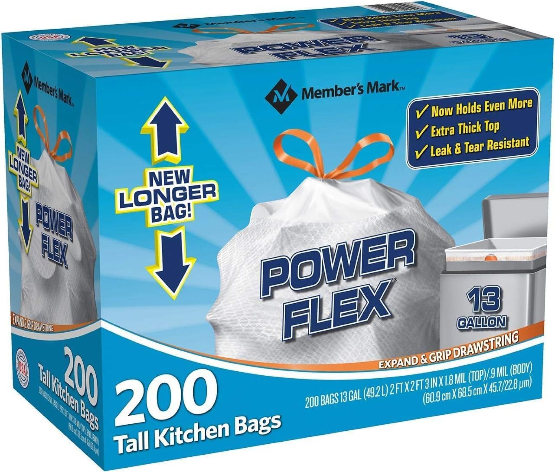 Member’s Mark 13 gallon Tall Kitchen Bags New Longer Bag, 200Count(Pack of 1) Member’s Mark 13 gallon Tall Kitchen Bags New Longer Bag, 200Count(Pack of 1)