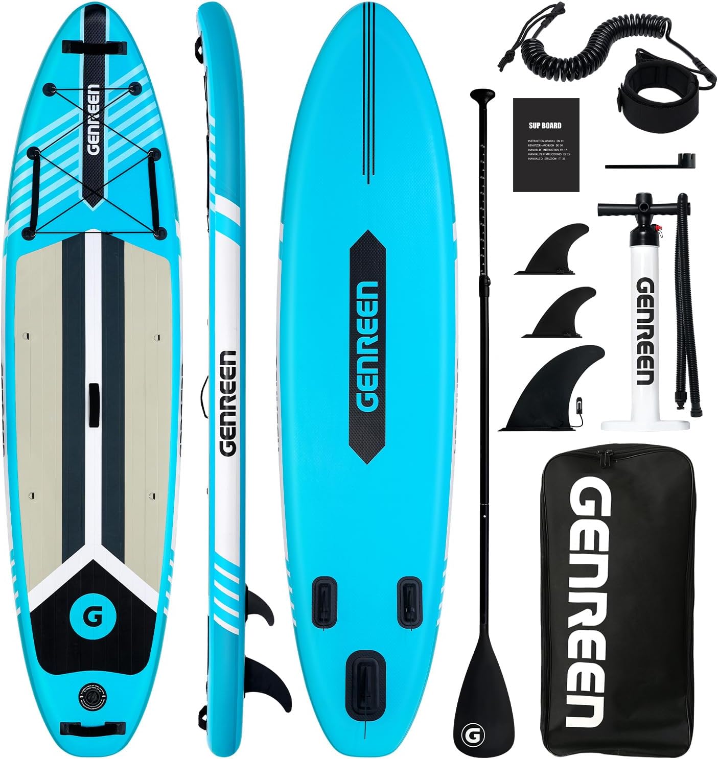 Paddle, Double Action Pump, ISUP Travel Backpack, Leash, Shoulder Strap, Youth, Adult Inflatable Paddle Board, Non-Slip Comfort Deck for Youth & Adults Paddle, Double Action Pump, ISUP Travel Backpack, Leash, Shoulder Strap, Youth, Adult Inflatable Paddle Board, Non-Slip Comfort Deck for Youth & Adults