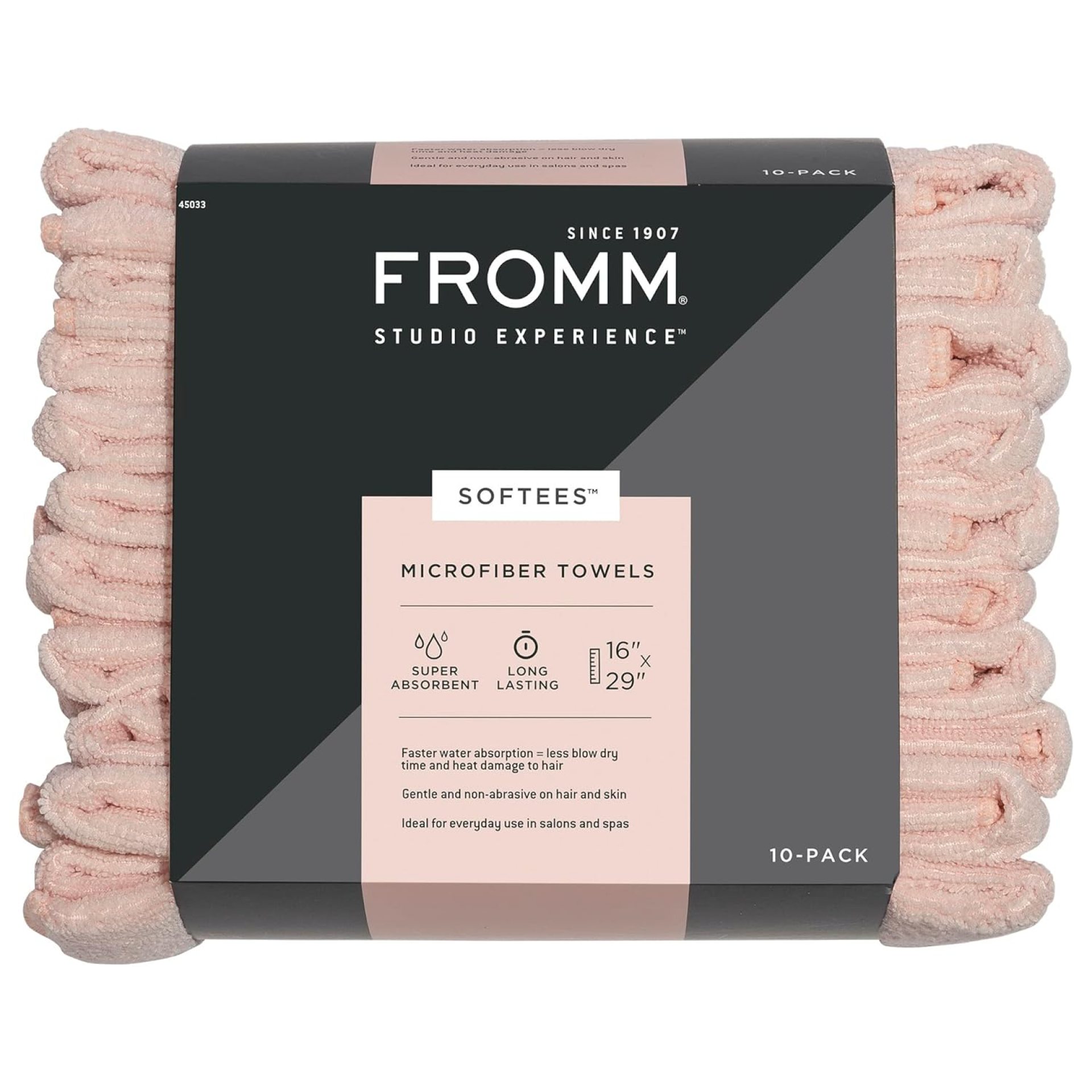 Fromm Softees Microfiber Salon Hair Towels for Hairstylists, Barbers, Spa, Gym in Light Pink, 16″ by 29″, 10 count Perfect Hair Care Towel for Drying Curly, Long, Wavy Hair Fromm Softees Microfiber Salon Hair Towels for Hairstylists, Barbers, Spa, Gym in Light Pink, 16″ by 29″, 10 count Perfect Hair Care Towel for Drying Curly, Long, Wavy Hair